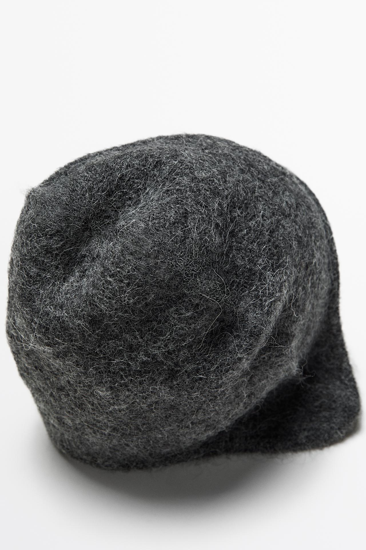Alpaca-blend knit beanie — GREY
