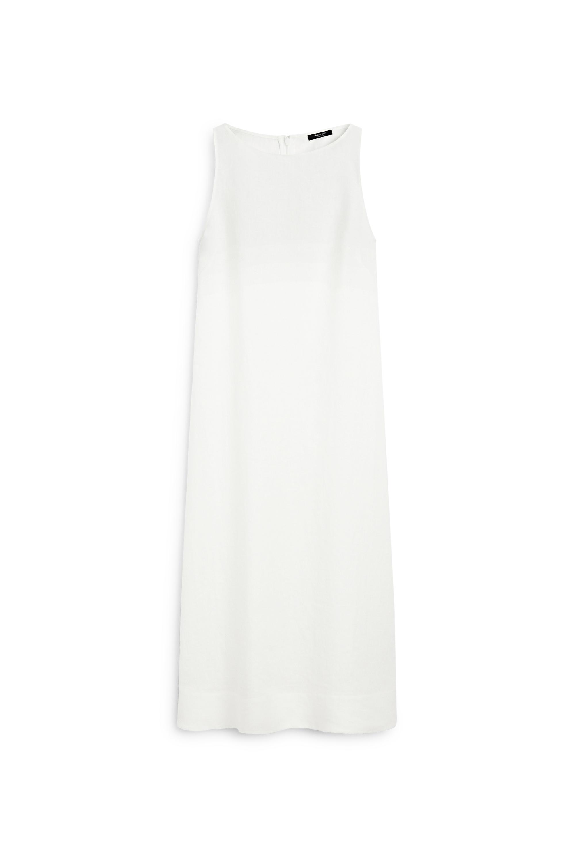 100% linen halter dress — WHITE