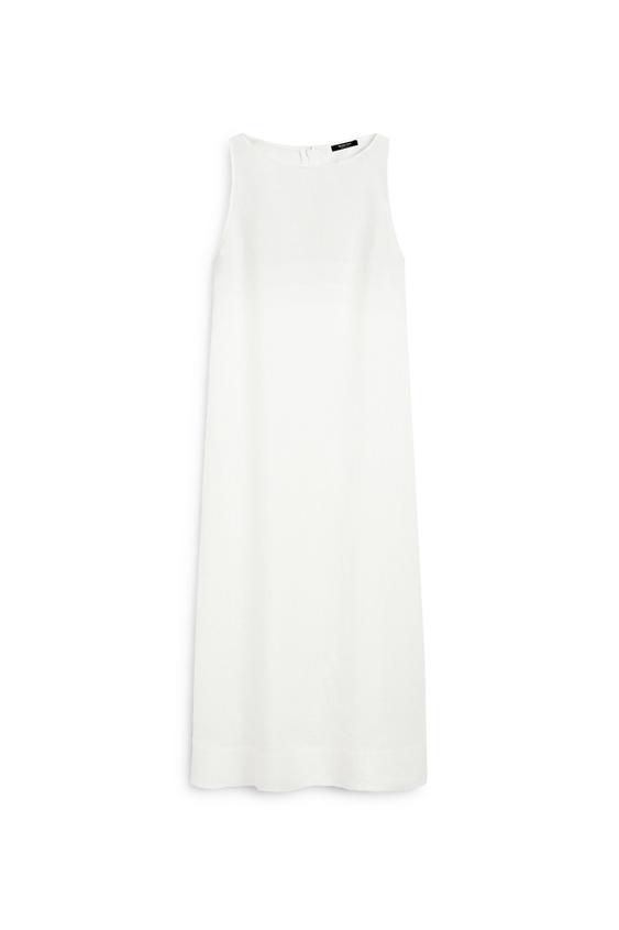 %100 keten halter yaka elbise