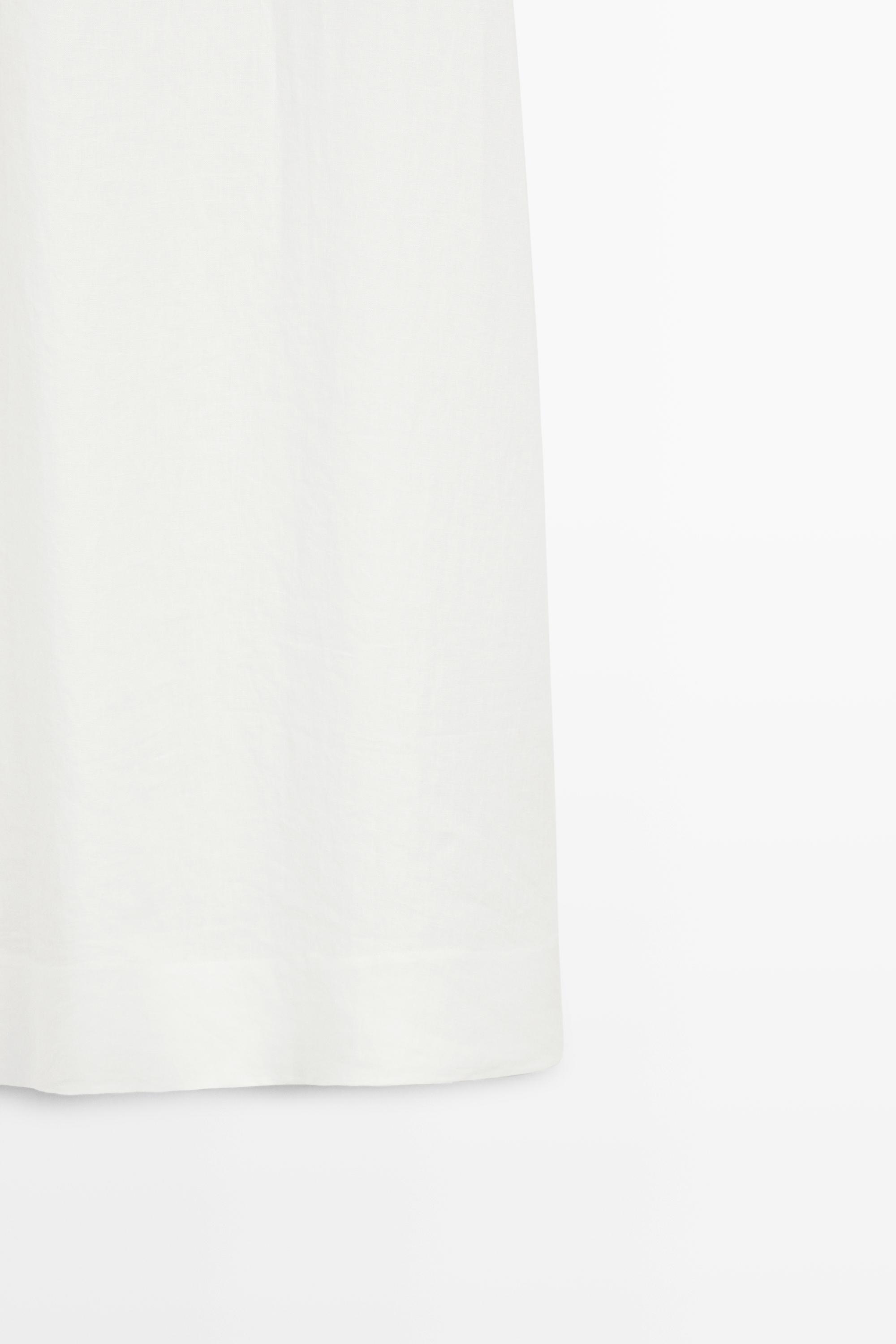 100% linen halter dress — WHITE