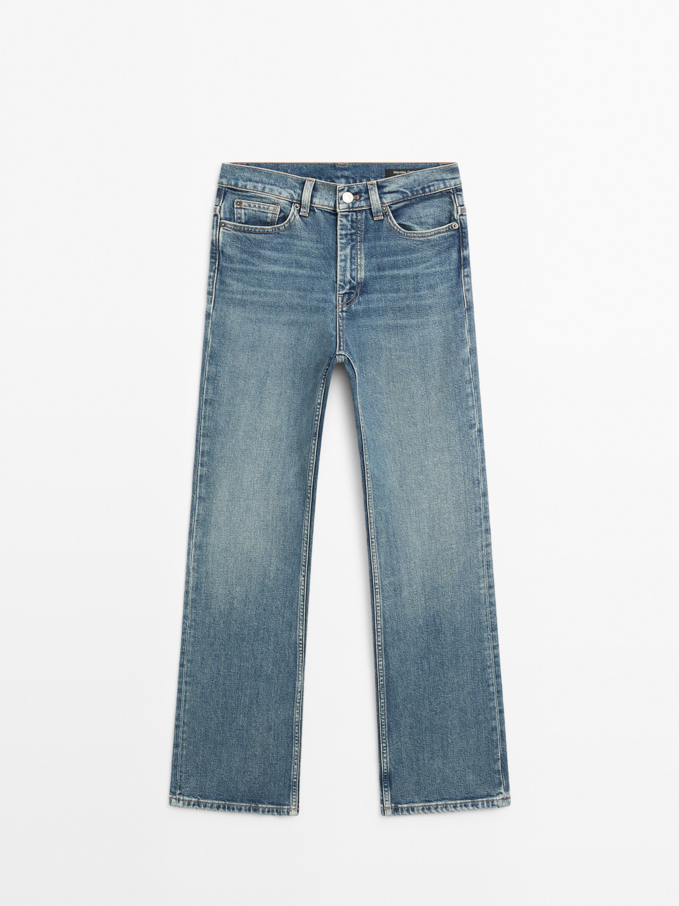 High-waist boot-cut jeans