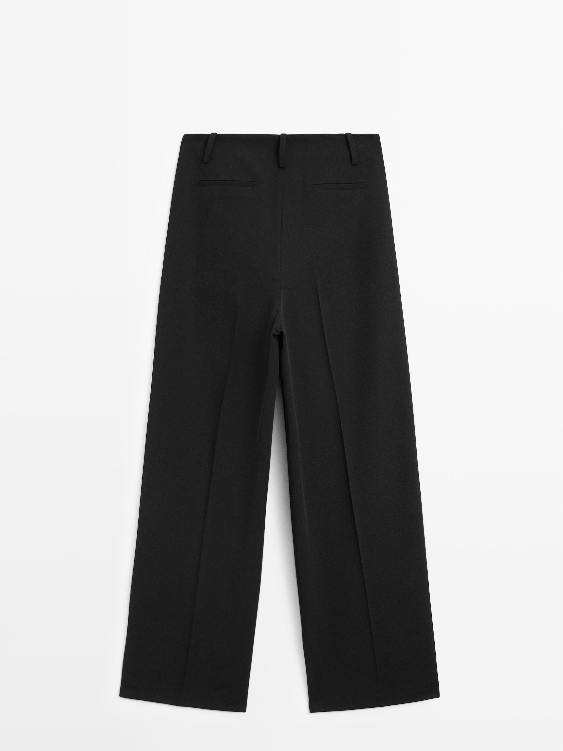 Darted trousers with tab detail