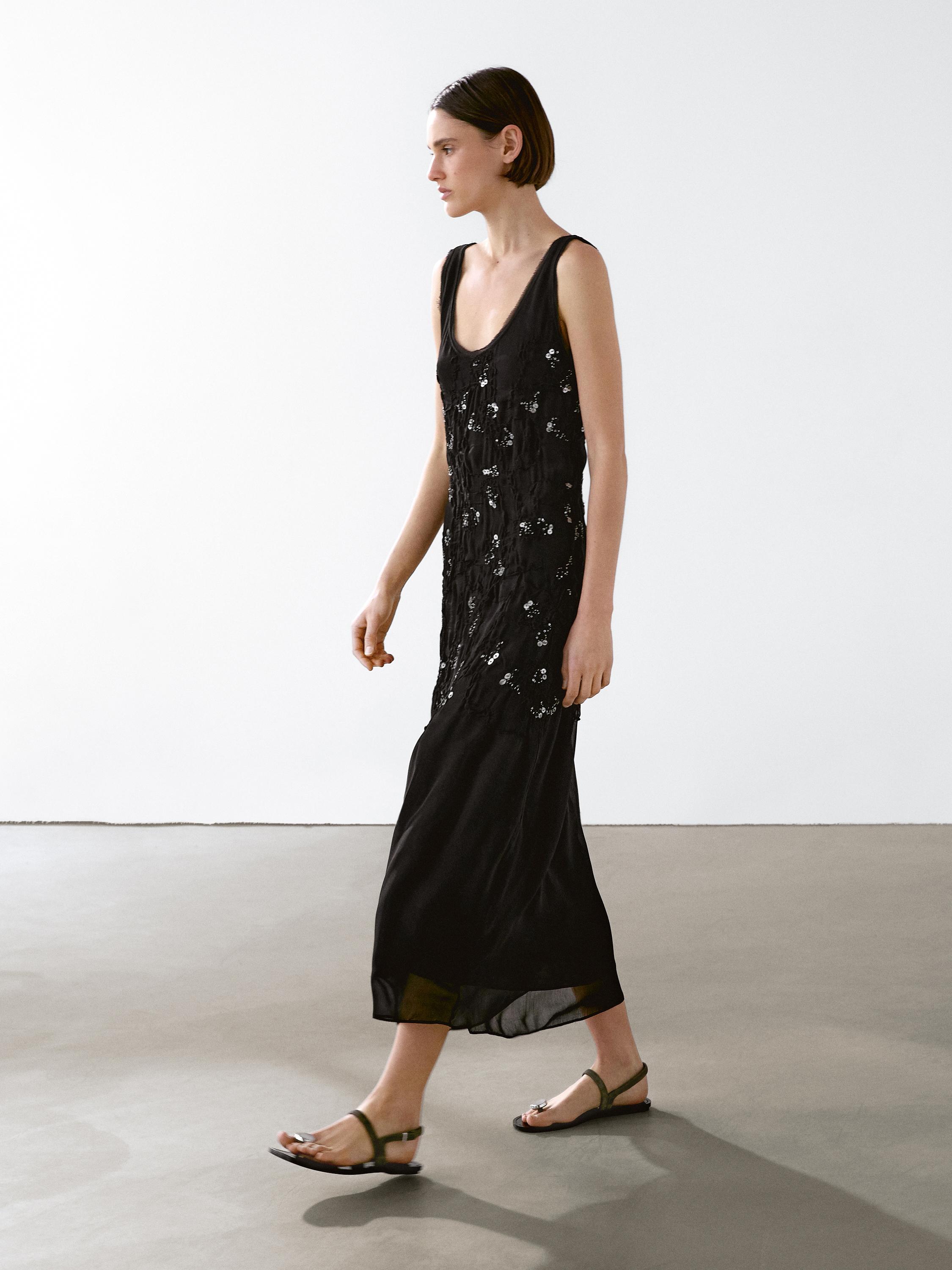 Long dress with beading