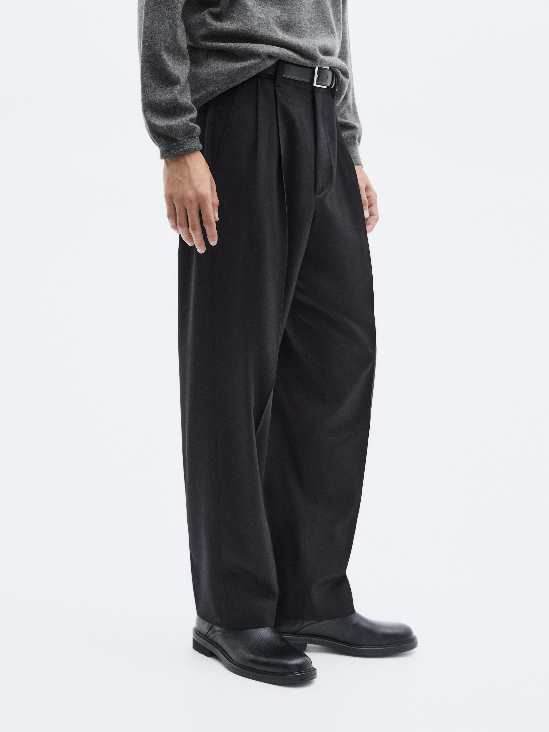 Flannel trousers with darts - LIMITED