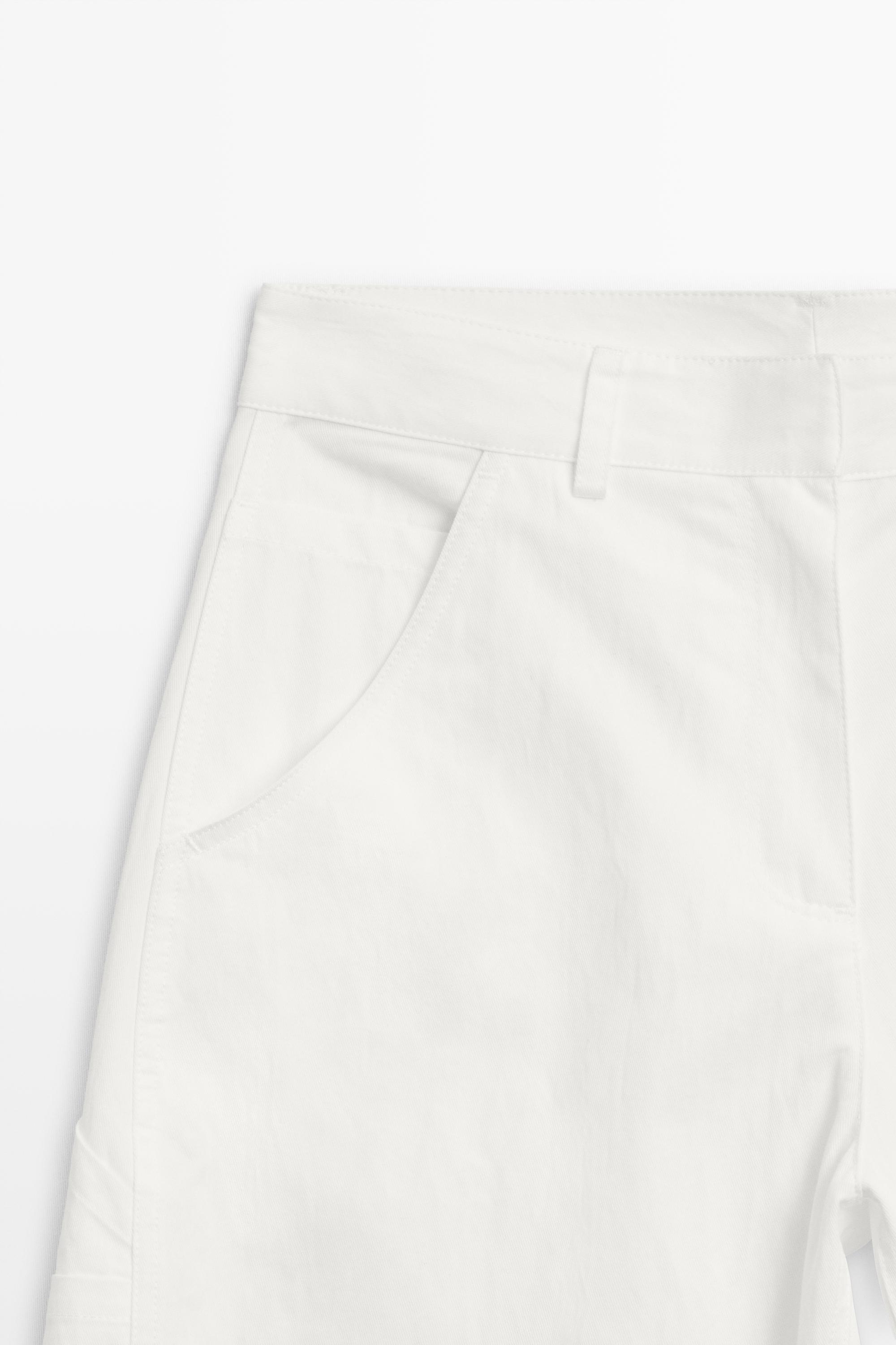 Cotton cargo pants — WHITE