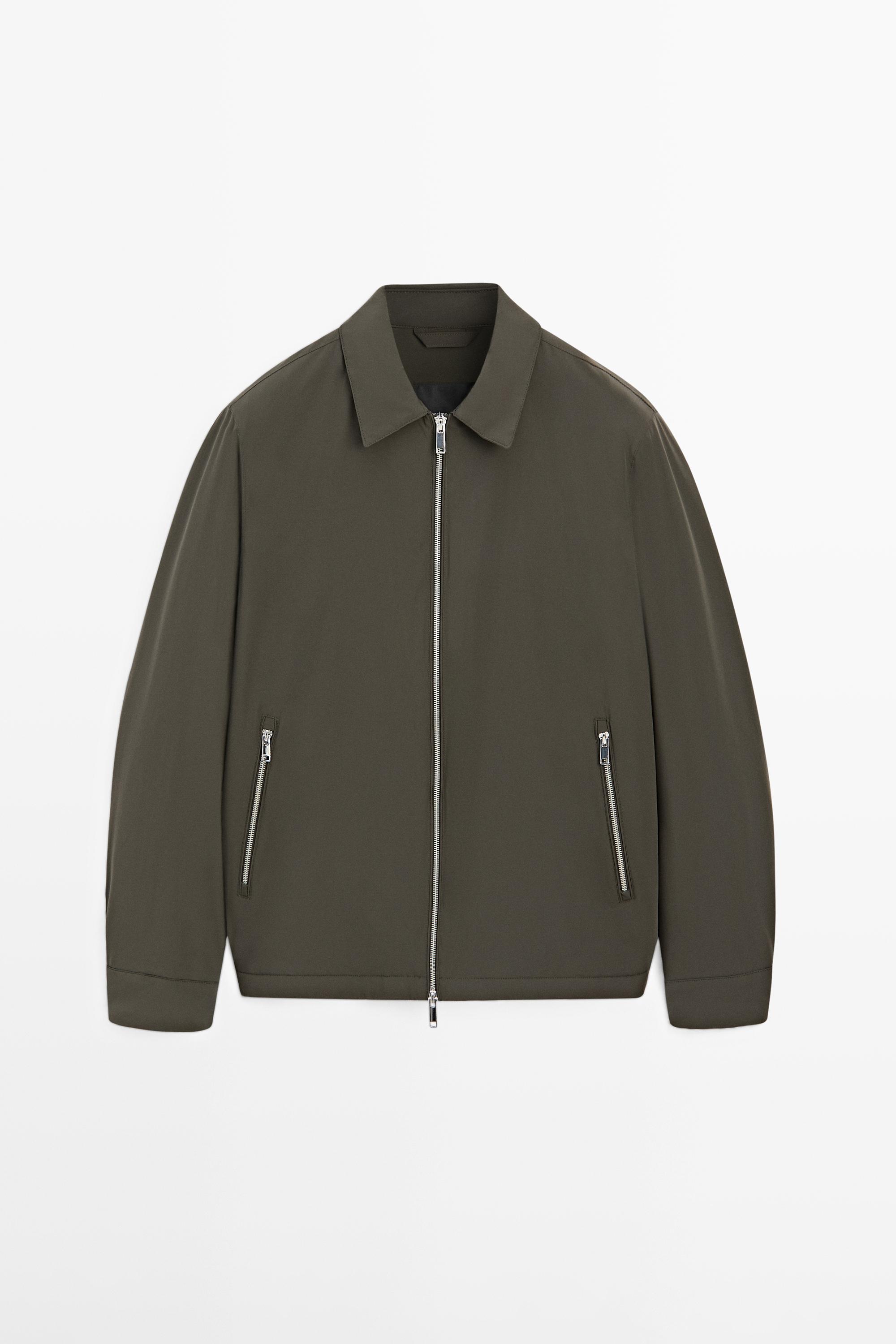 Short jacket with pocket details — KHAKI