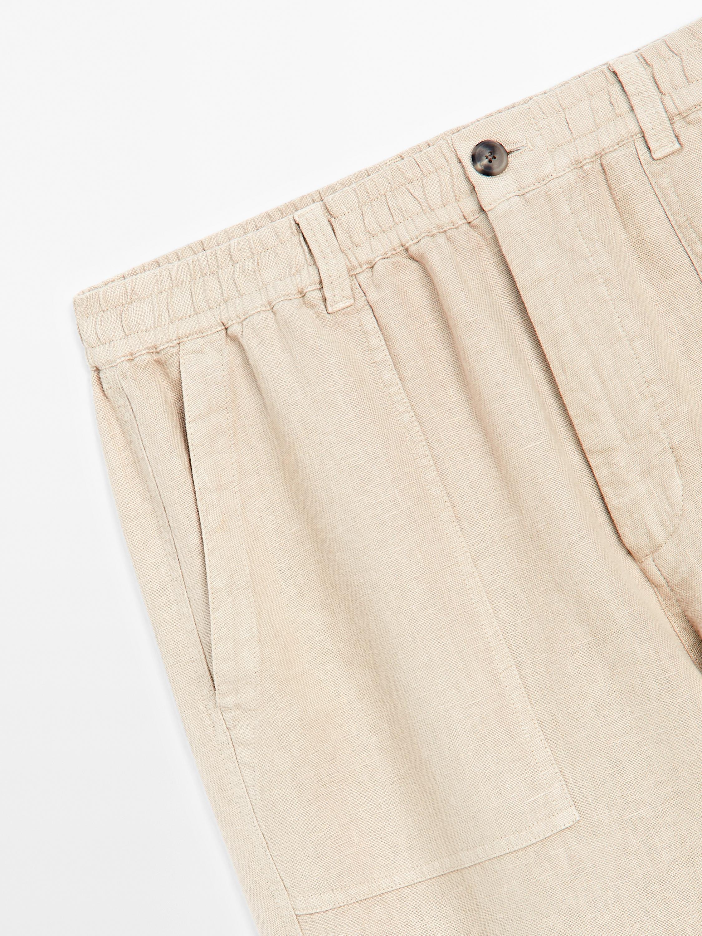 100% linen jogger fit trousers