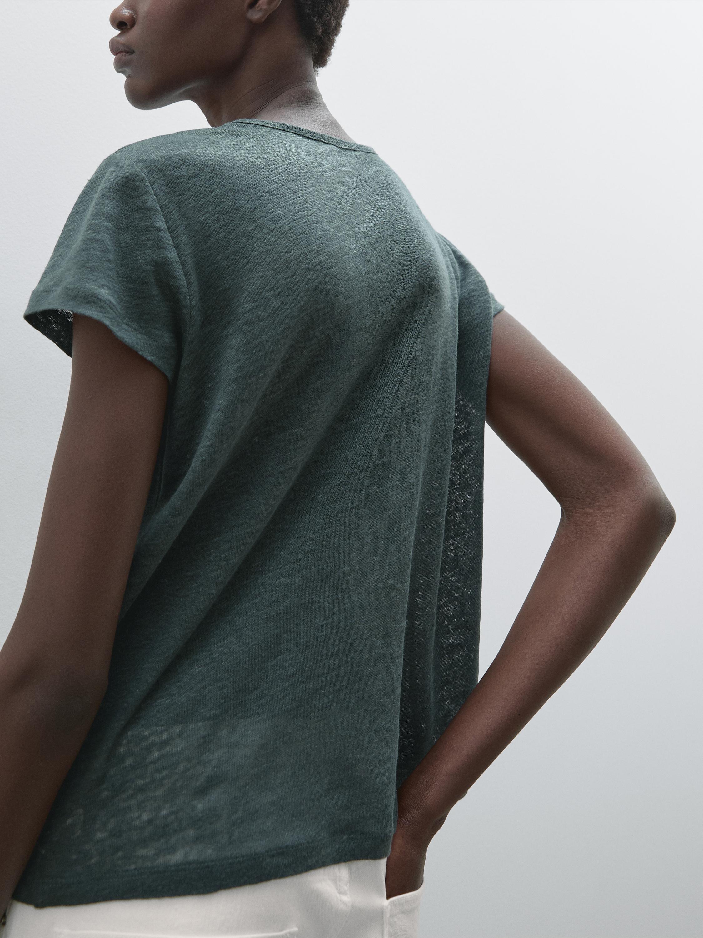 Camiseta manga corta 100% lino