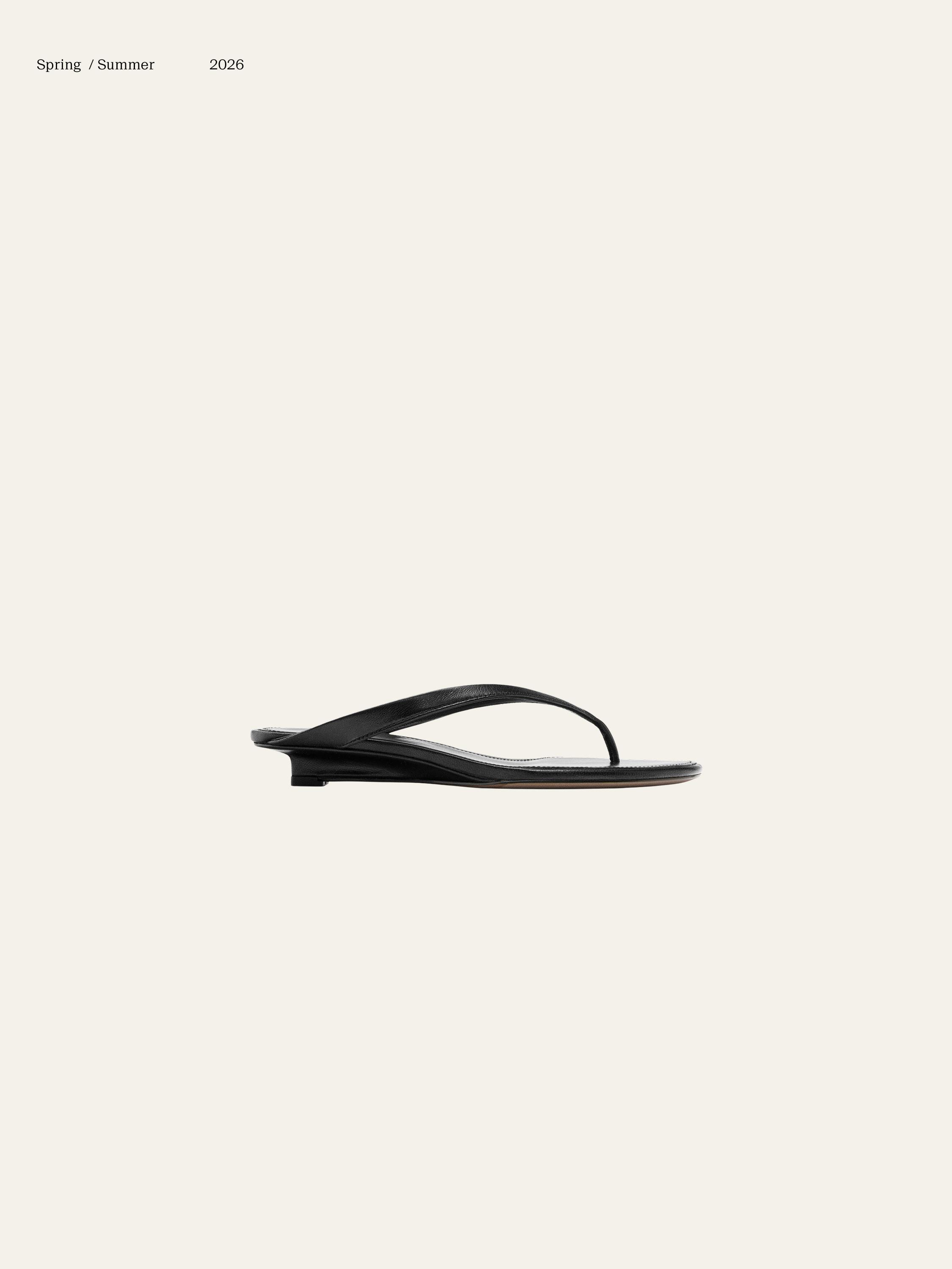 Mid-heel toe sandal — BLACK