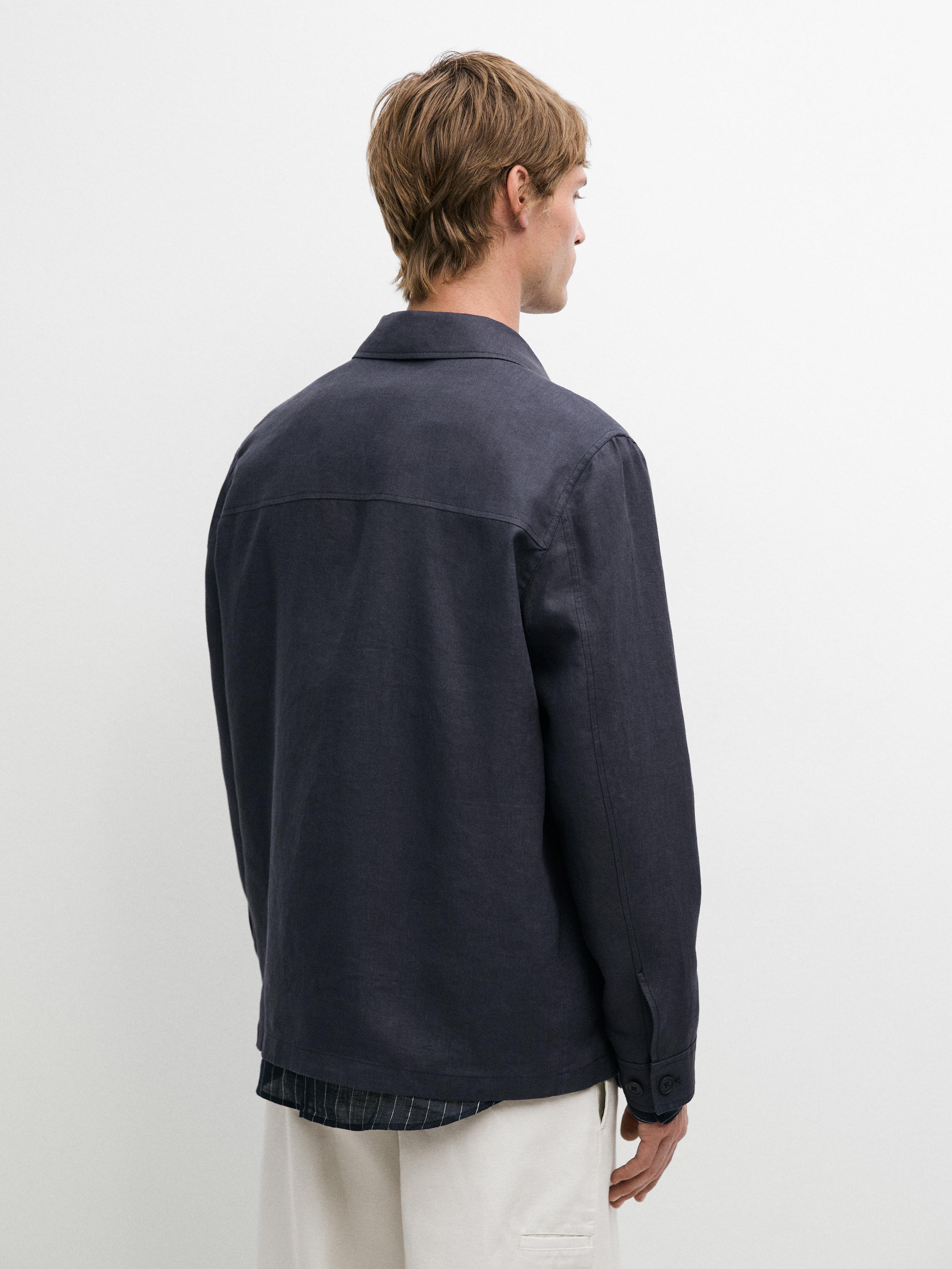 Lightweight linen jacket with pockets — BLUE