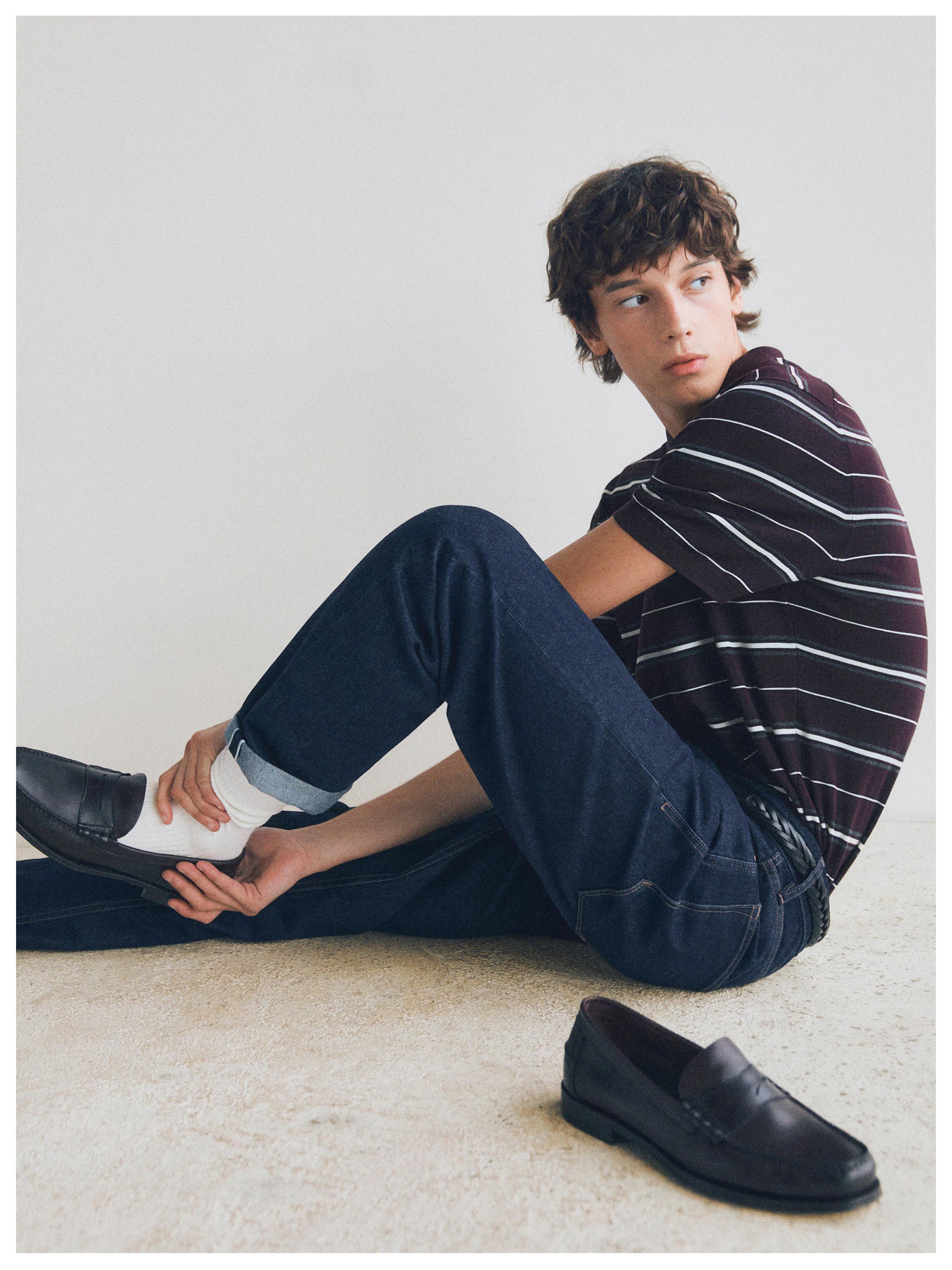 Oiled leather penny strap loafers