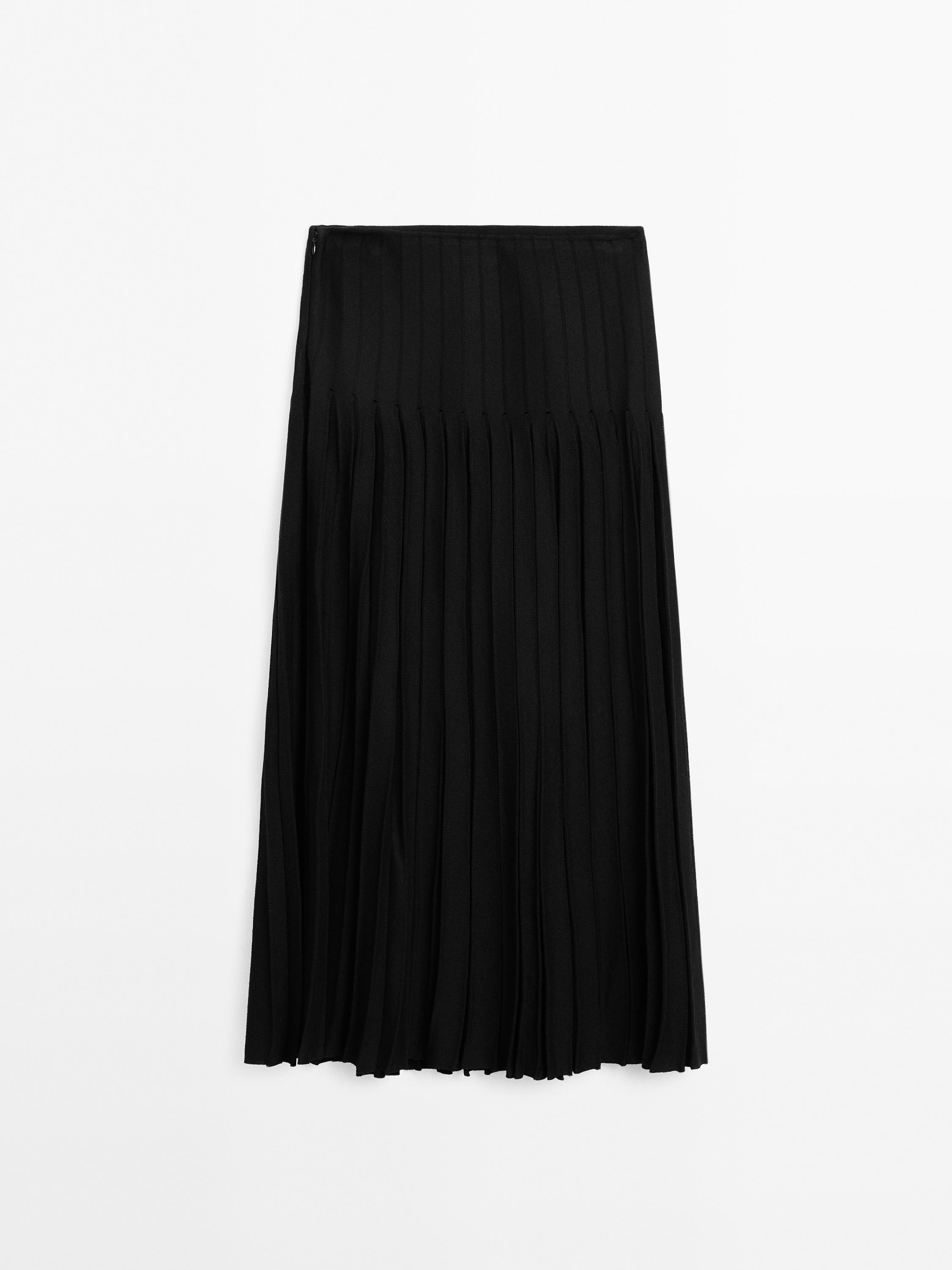 Jupe midi plissée transparences