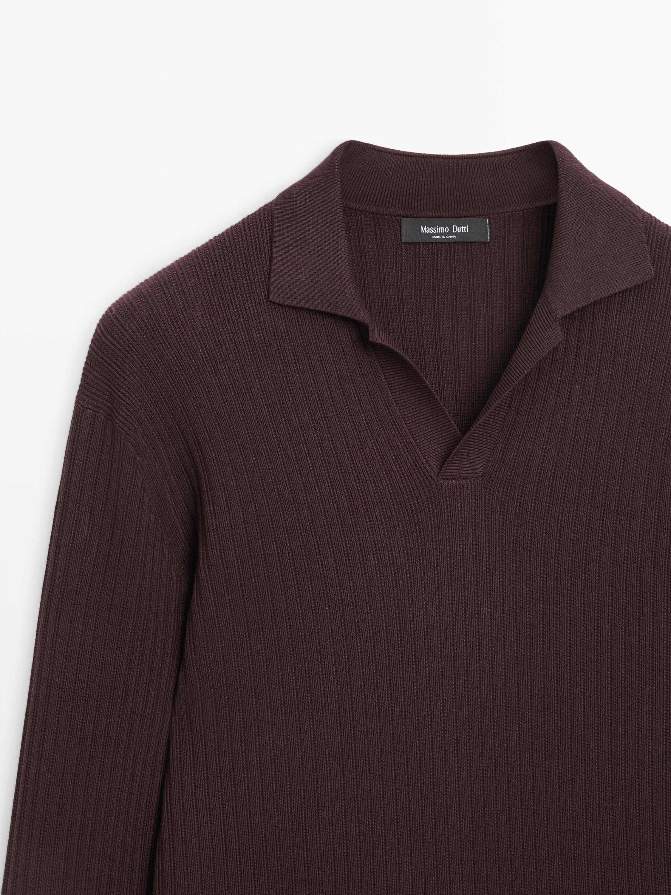Pull Sweat Col Zippé Femme Massimo Dutti, Bordeaux, Taille L (UK 16), État Neuf