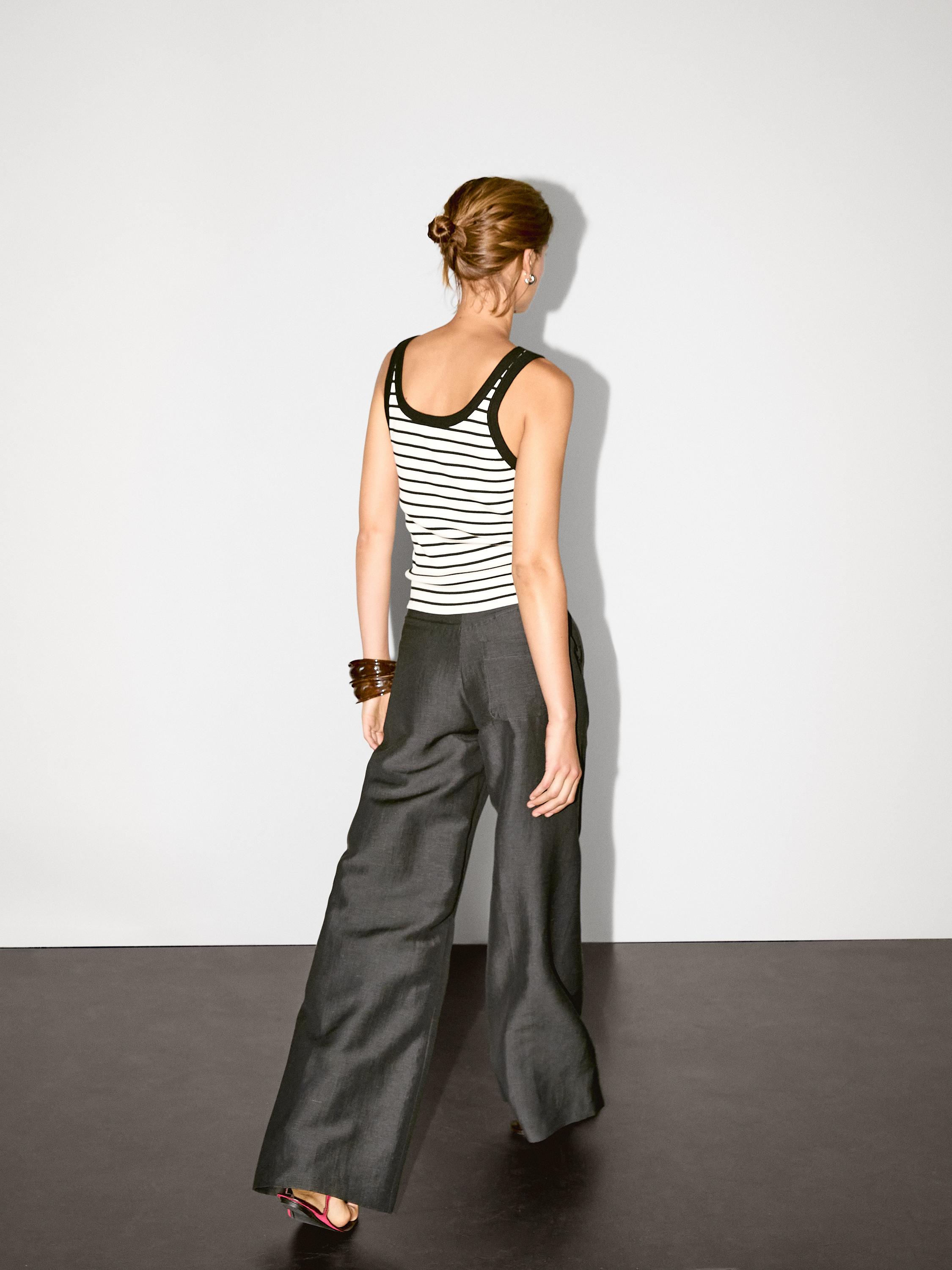 Stripe print vest top