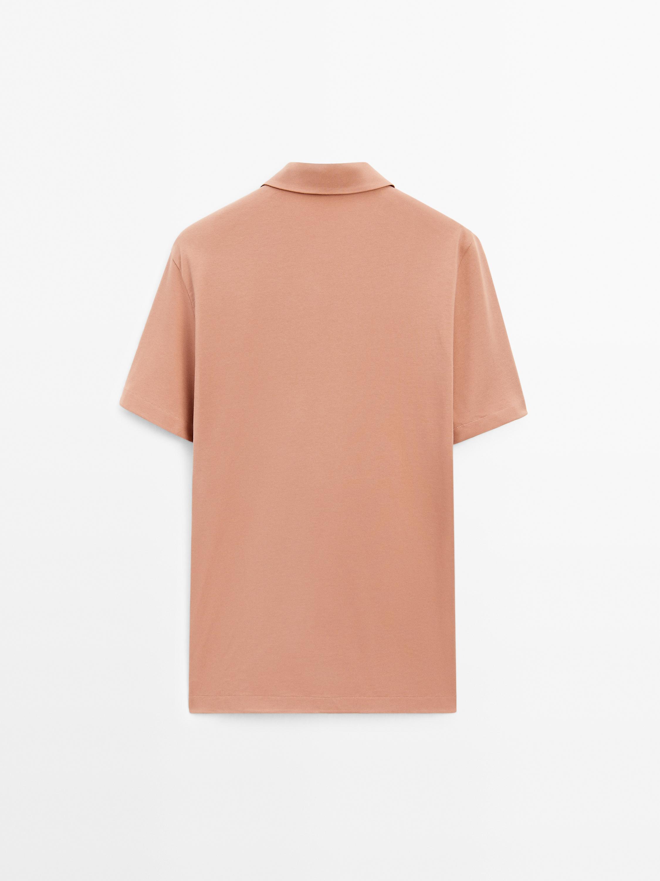 Cotton blend short sleeve polo shirt