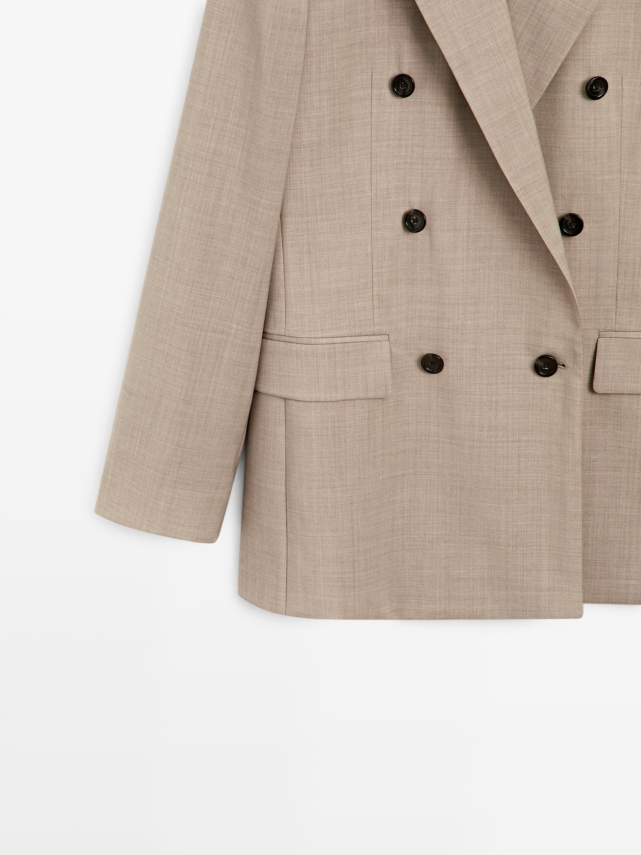 100% wool double-breasted blazer