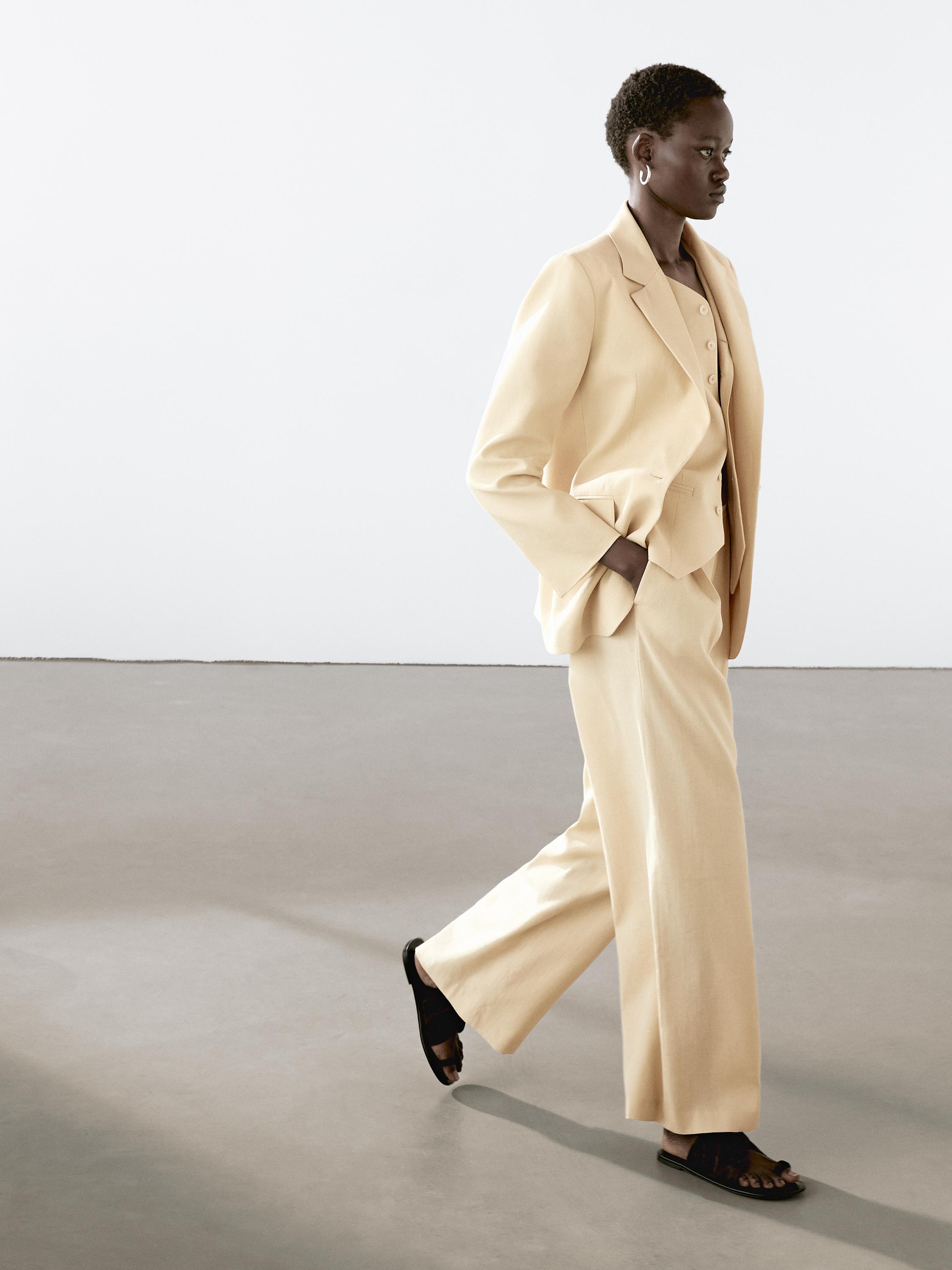 Blazer en lin mélangé