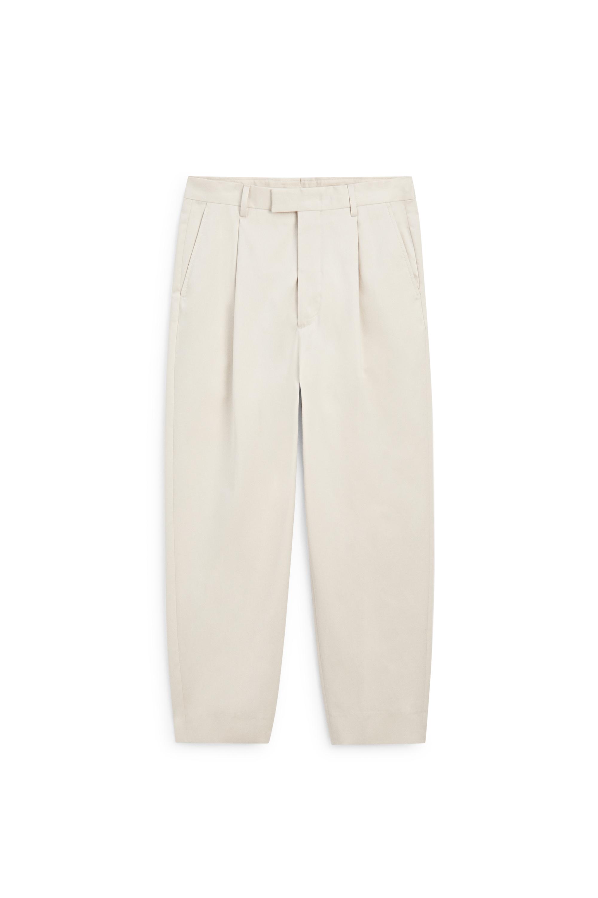 100% cotton darted pants — BEIGE