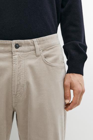 Corduroy tapered fit pants — BEIGE 8
