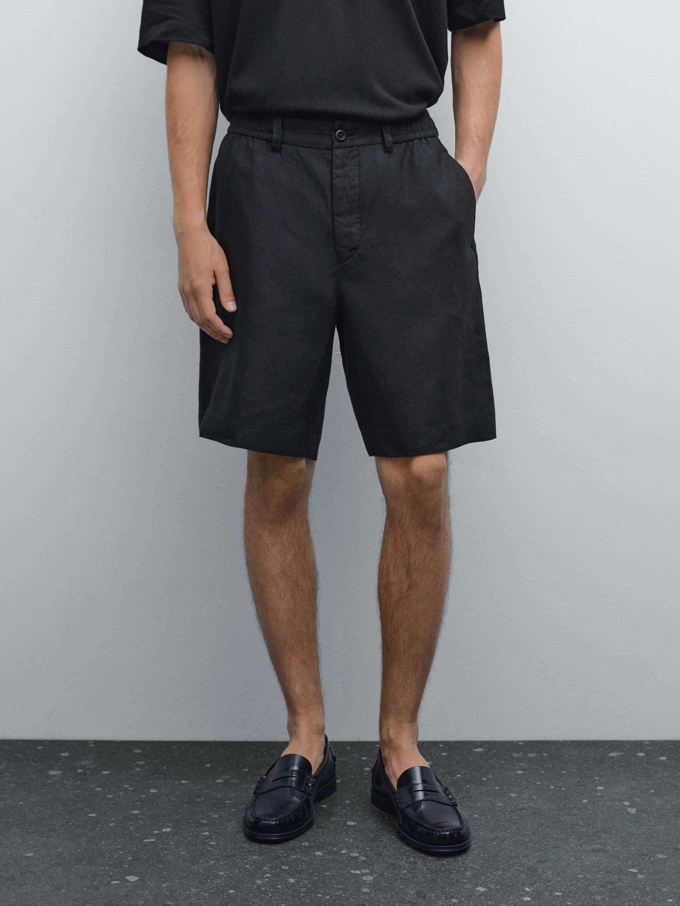 Lightweight 100% linen bermuda