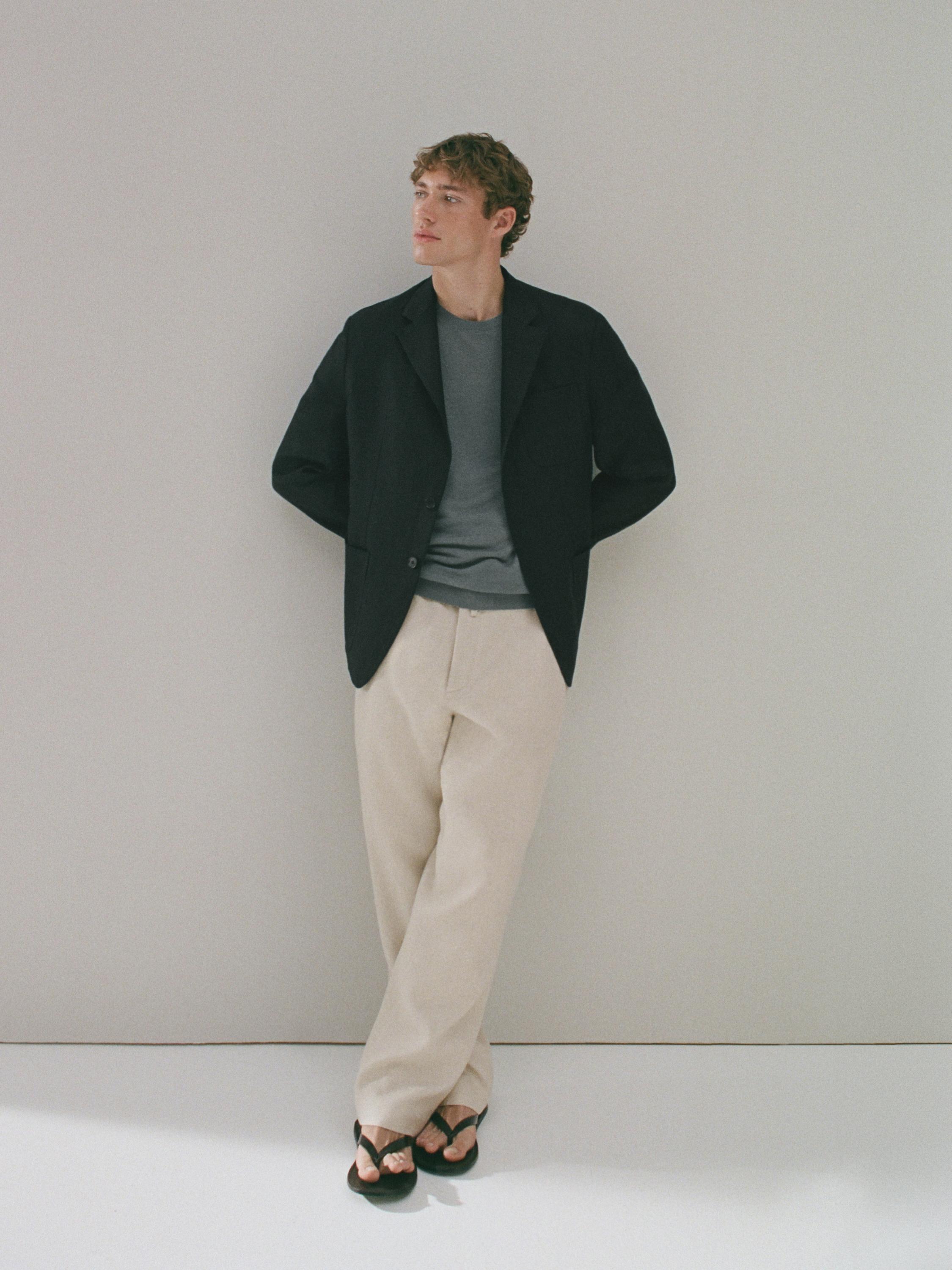100% linen short sleeve knit T-shirt