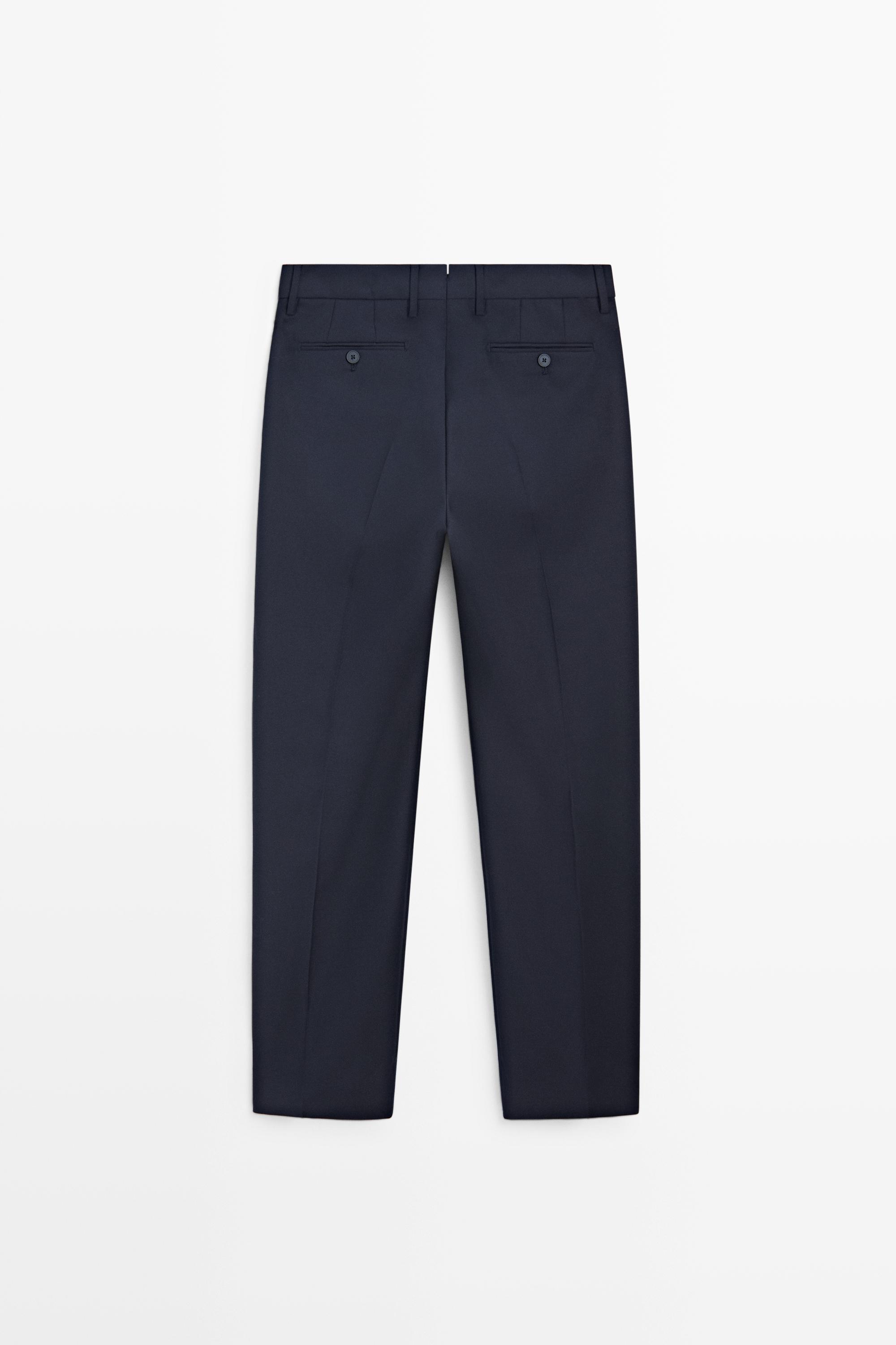 Textured suit pants — NAVY BLUE