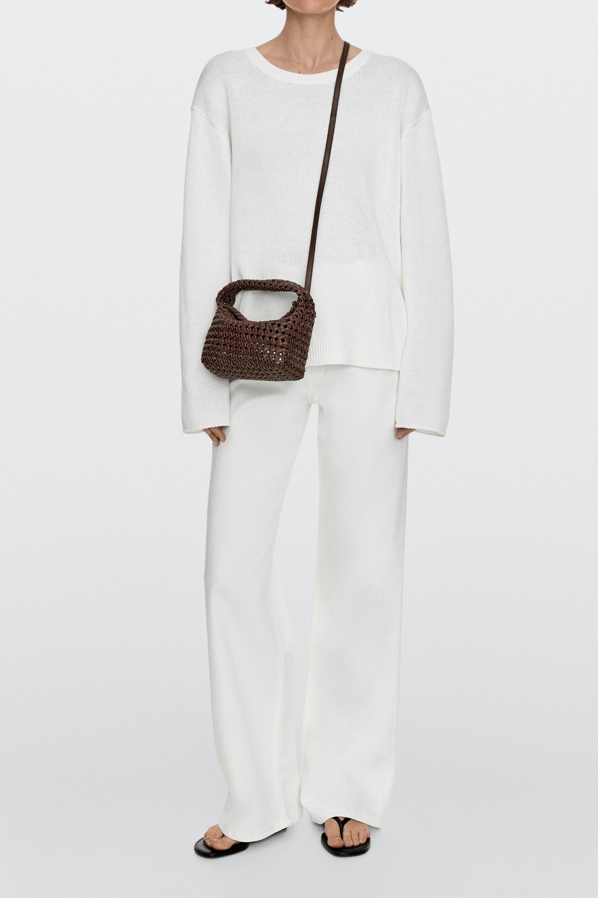 Mini torebka pleciona ze skóry