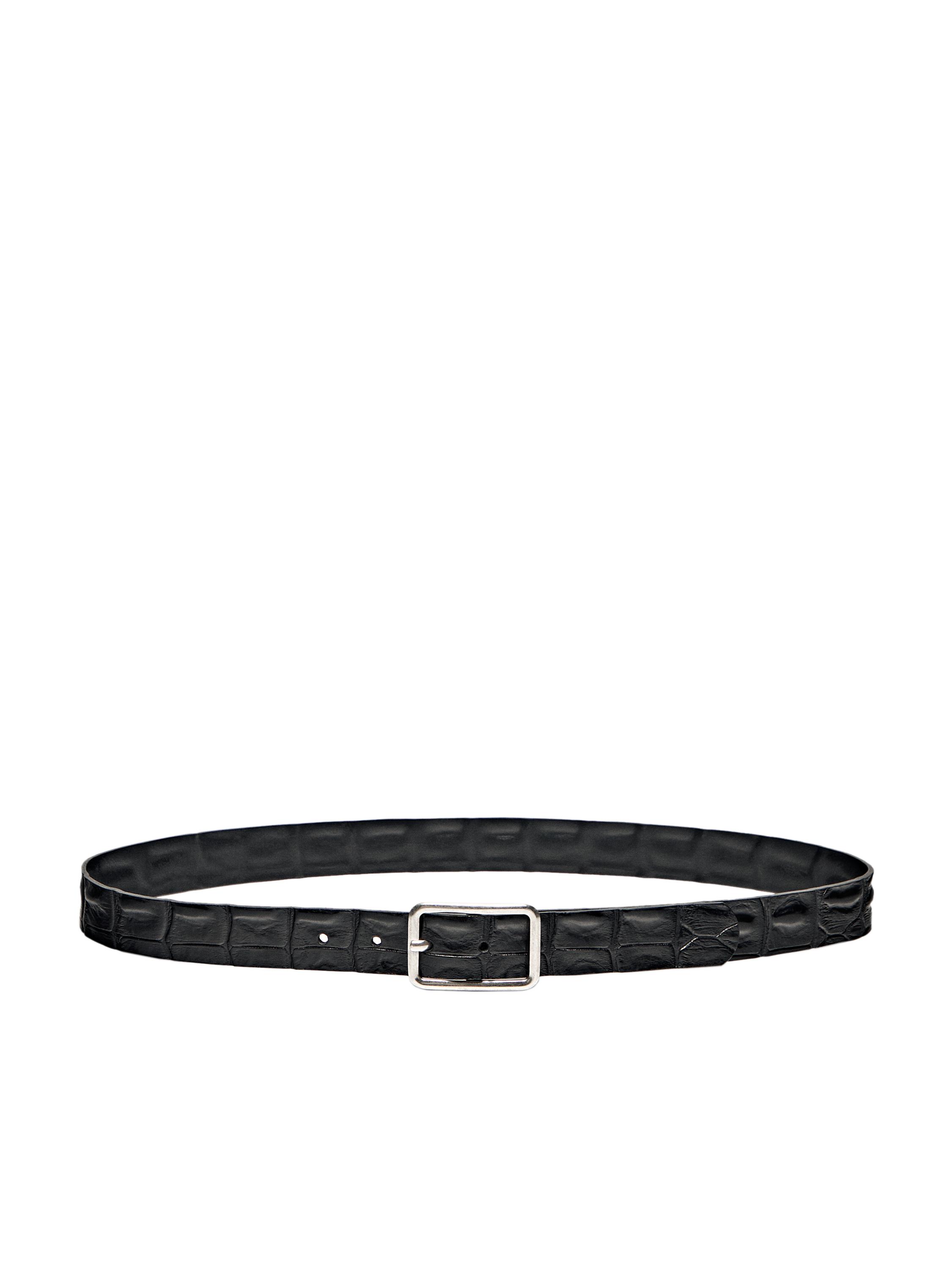 Textured leather belt · Black · Accessories | Massimo Dutti