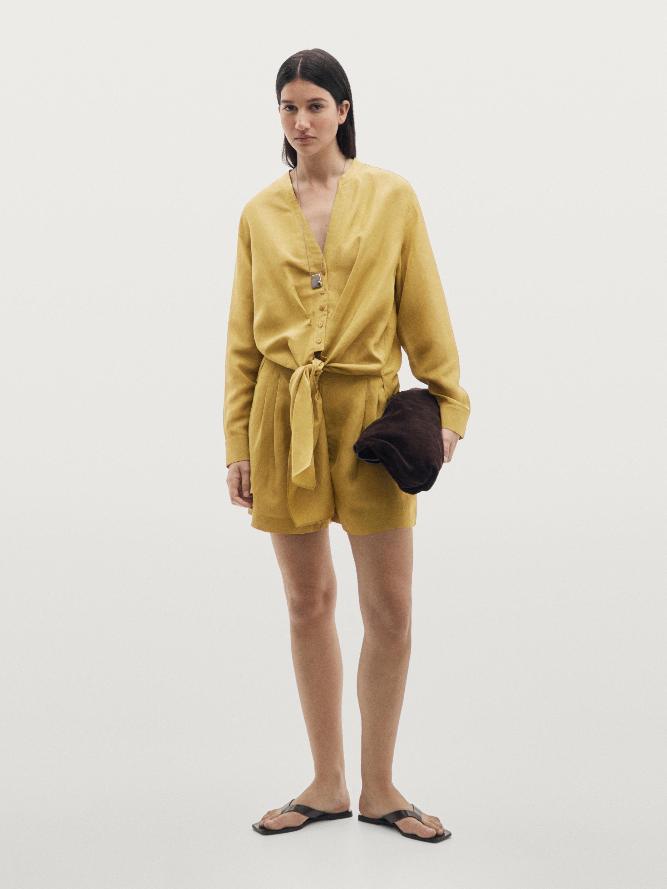 Camisa nudo con lino