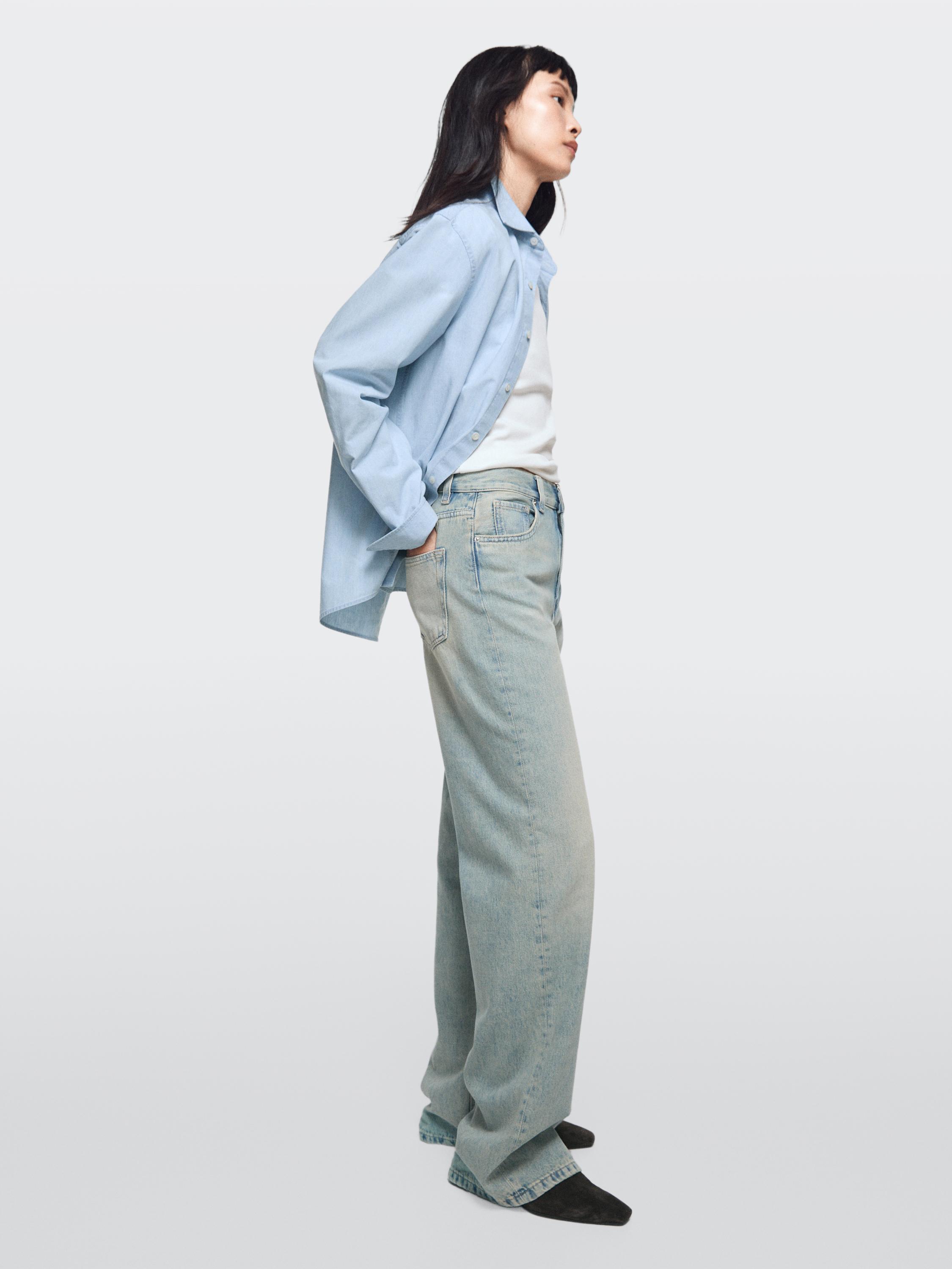 High-waist wide-leg jeans — BLUE