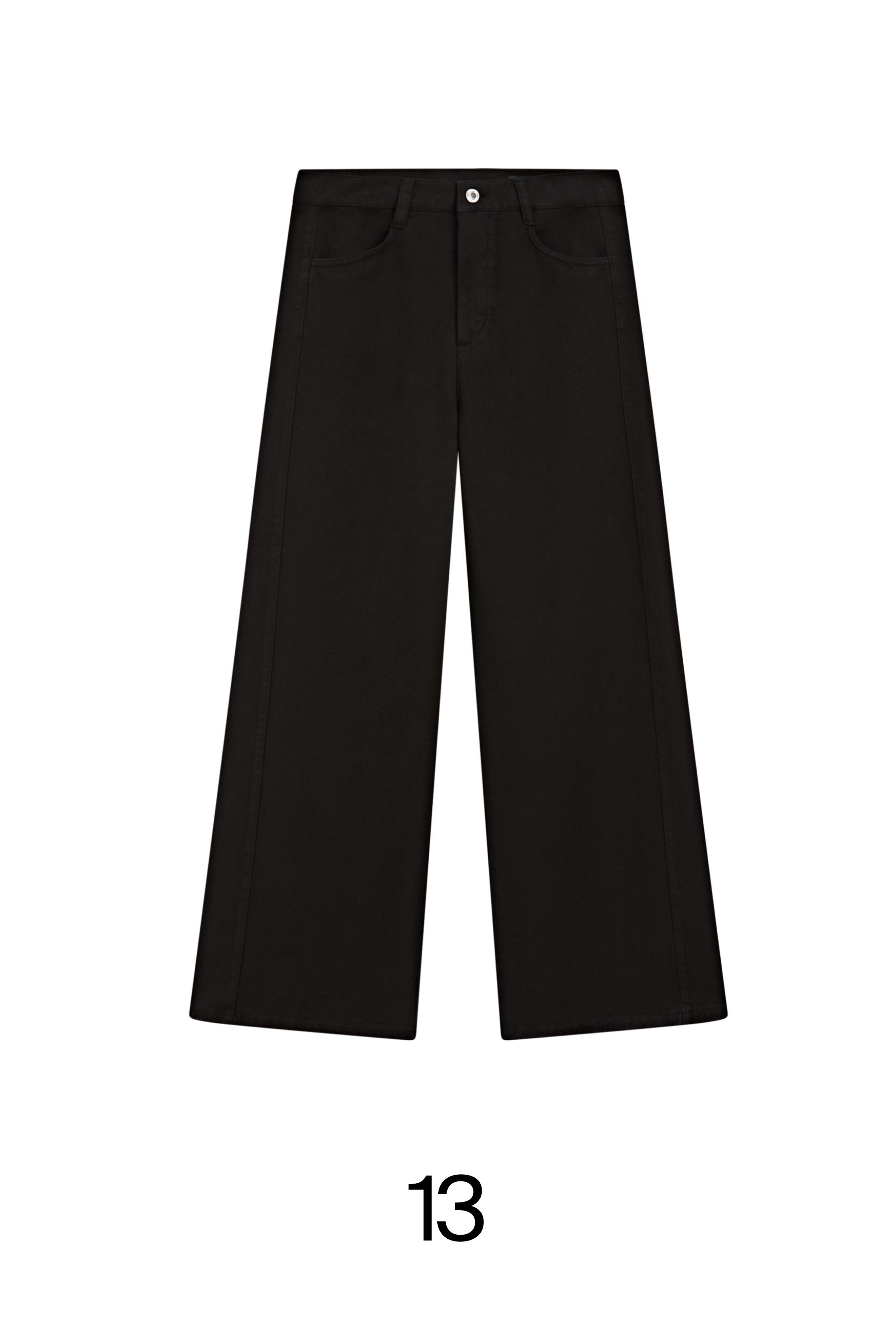 Flowy wide-leg jeans — BLACK