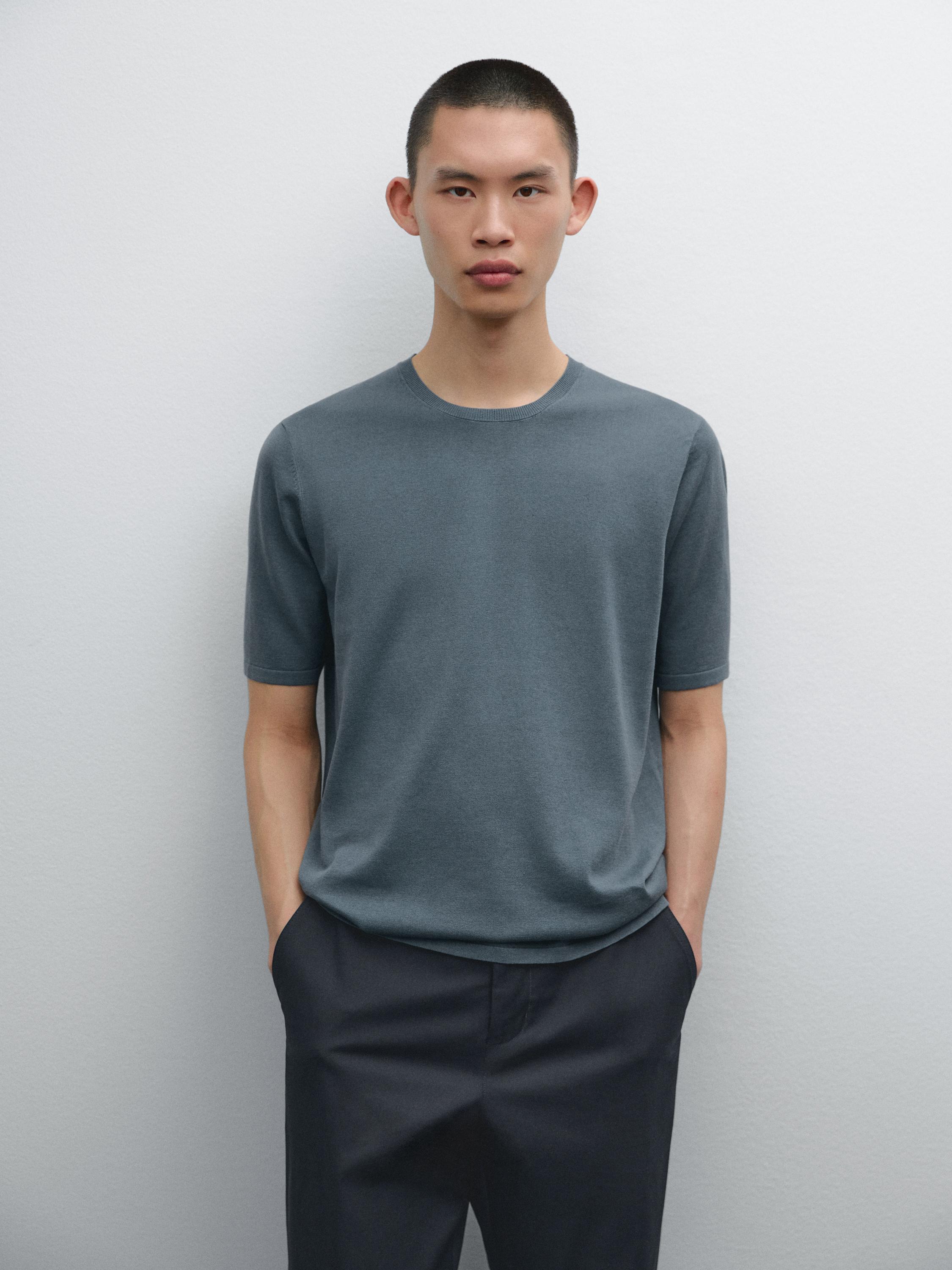 Cotton blend knit T-shirt