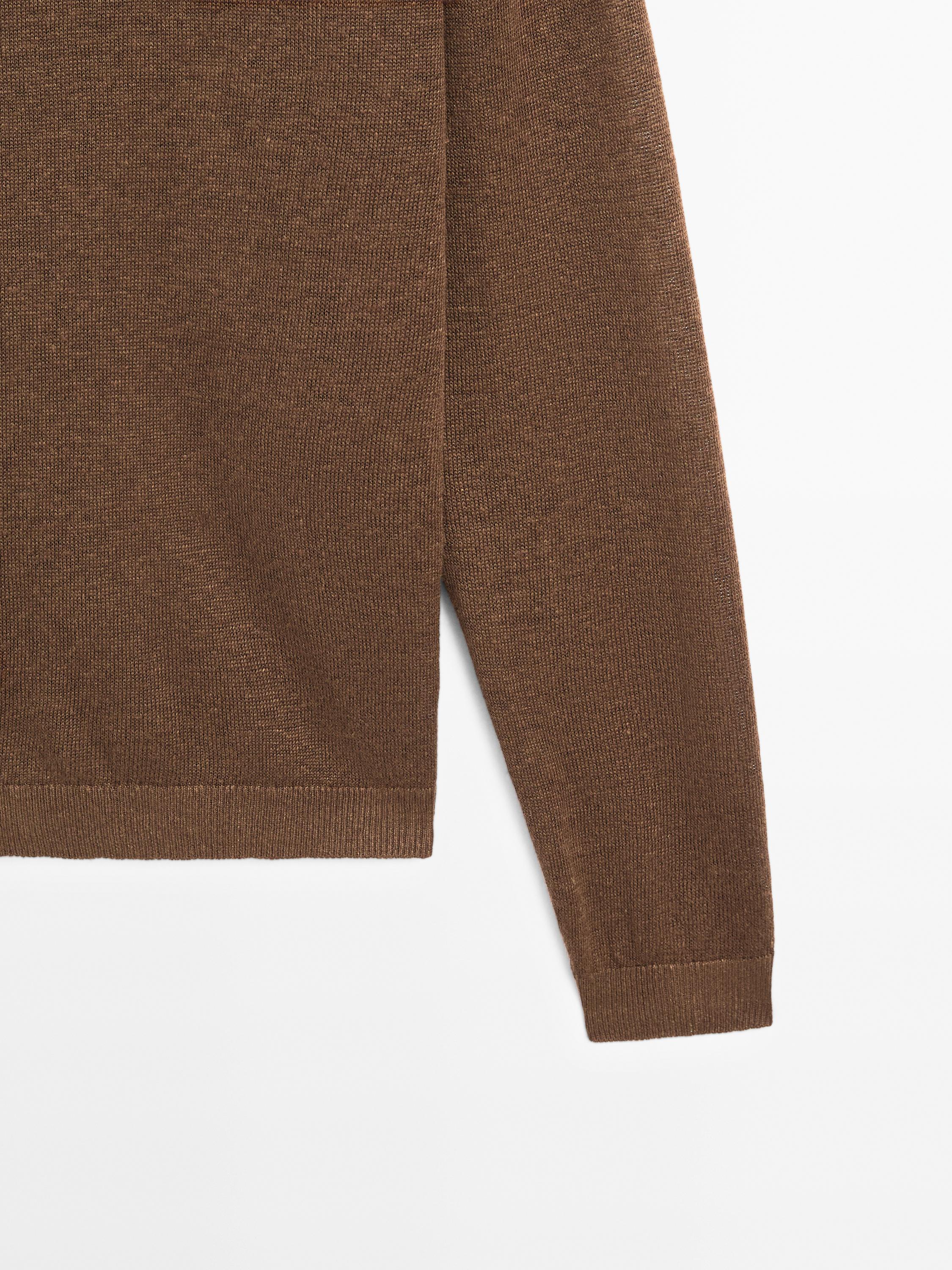 100% linen boat neck sweater