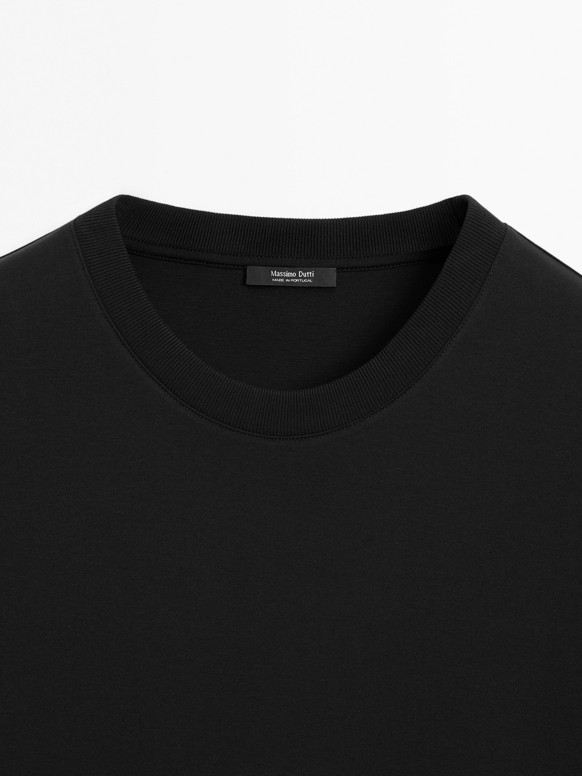 100% cotton short sleeve T-shirt — BLACK