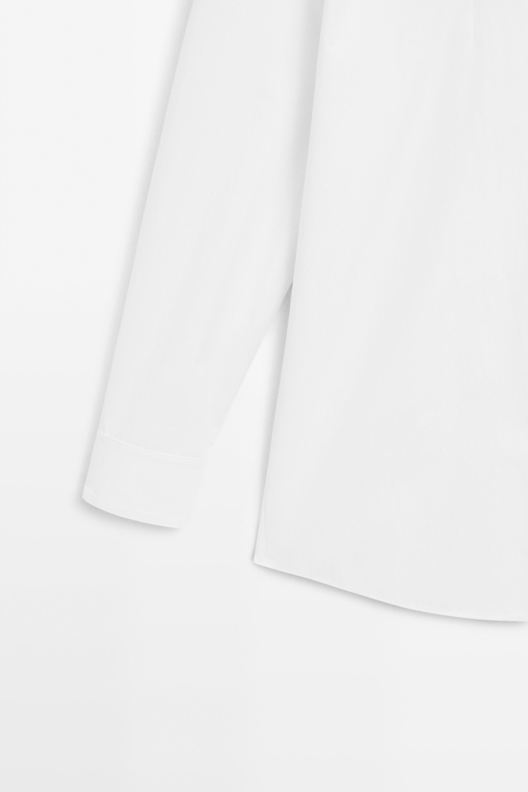 100% cotton poplin shirt — WHITE