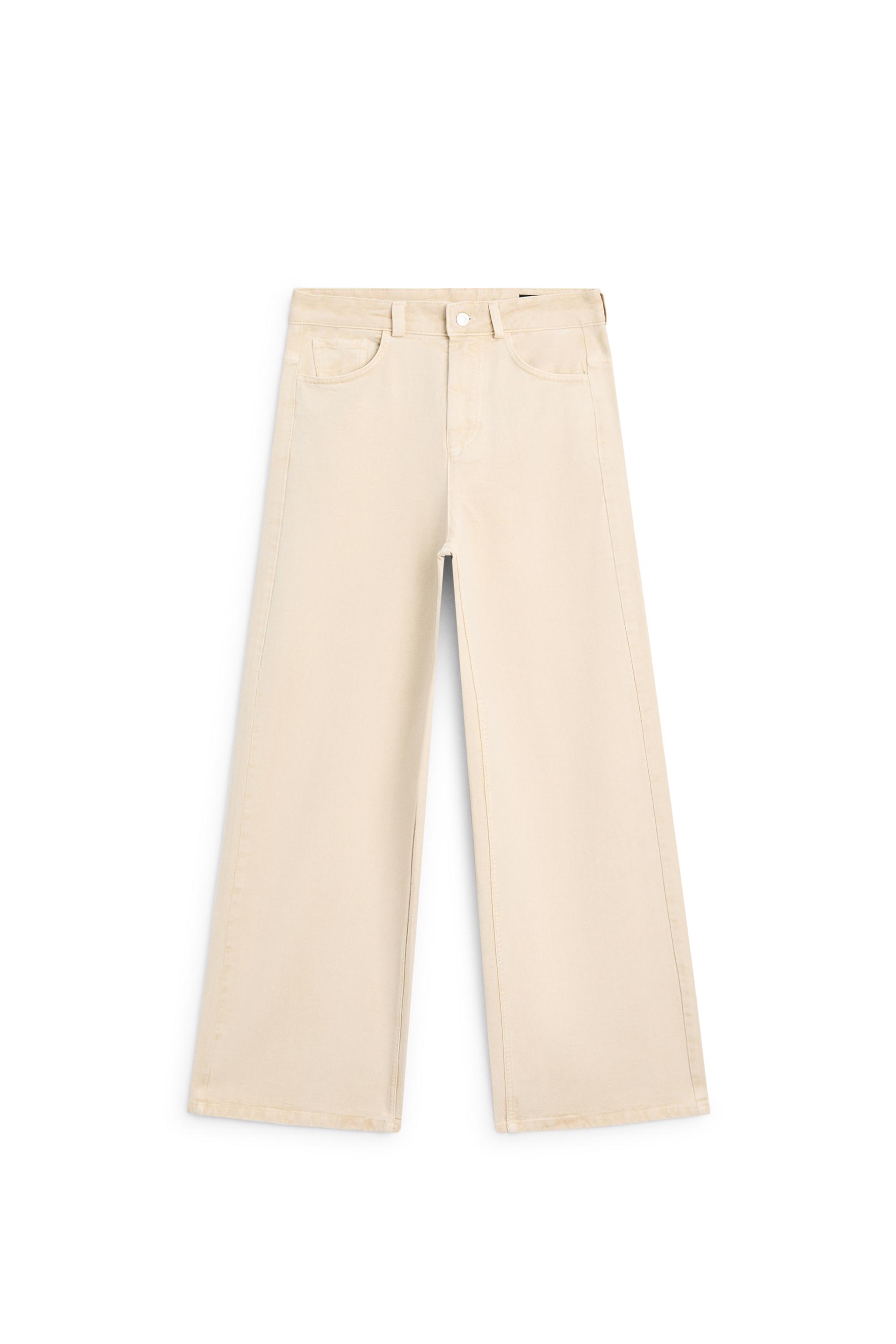 Low-rise wide-leg jeans — Vanilla