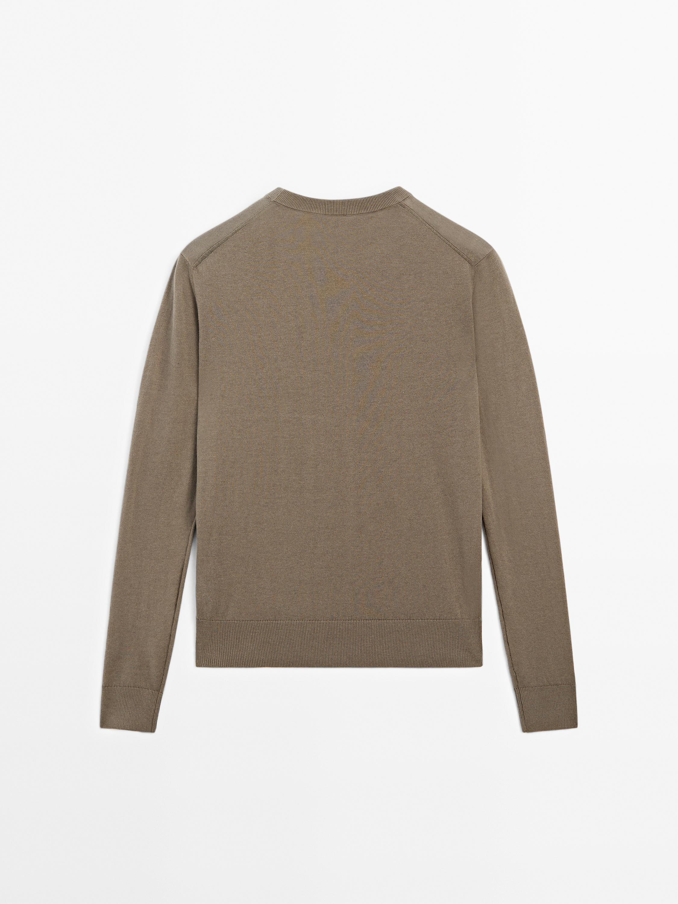 Cotton blend knit sweater