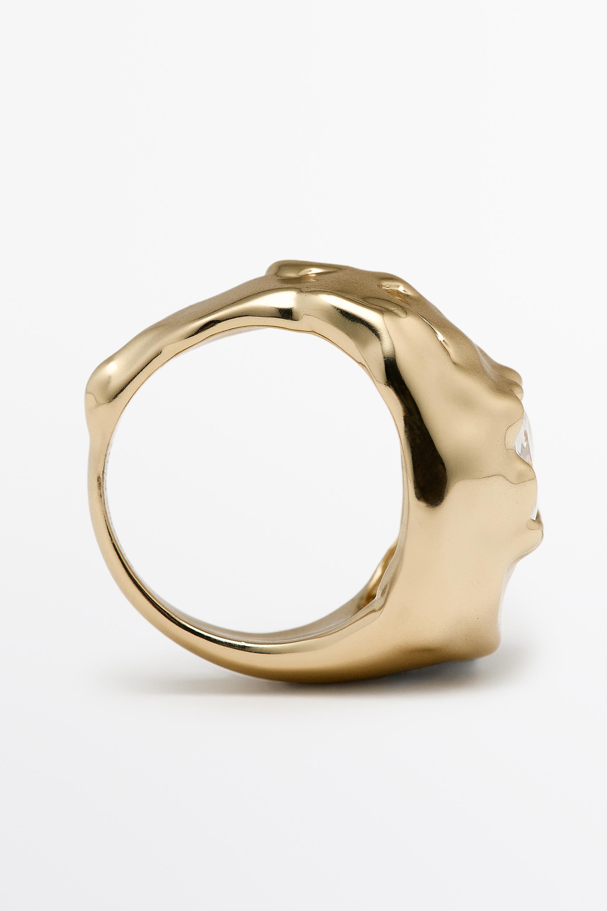 Melted effect shimmery ring — GOLDEN