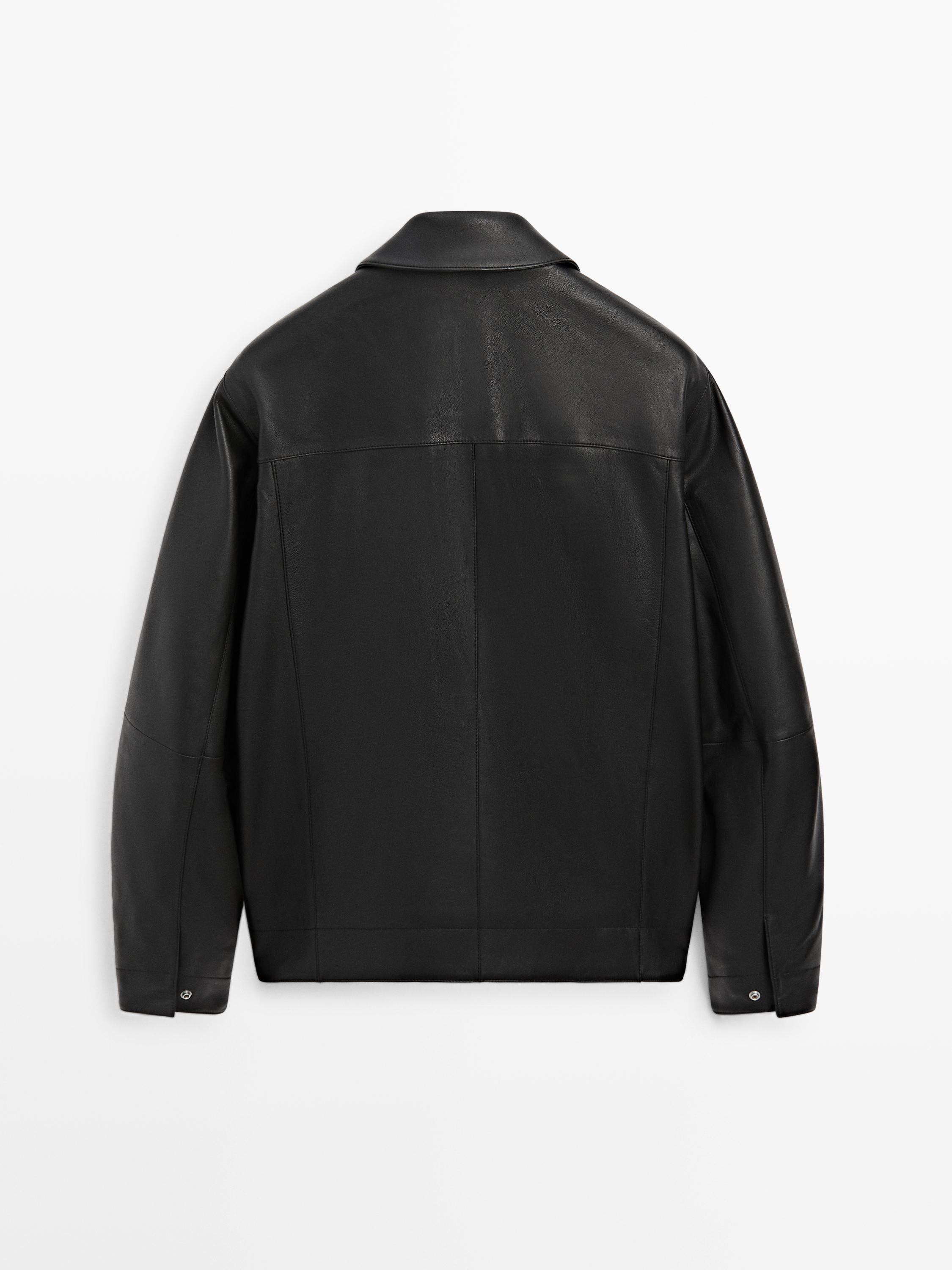 Nappa leather jacket with pockets · Black · Bomberâ Jacket