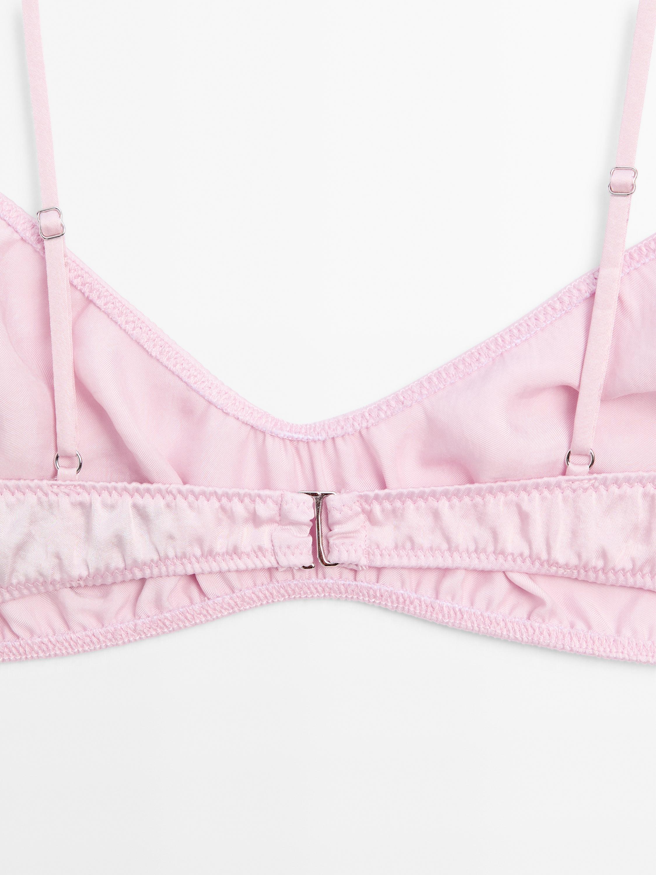 Gathered satin triangle bra - STUDIO