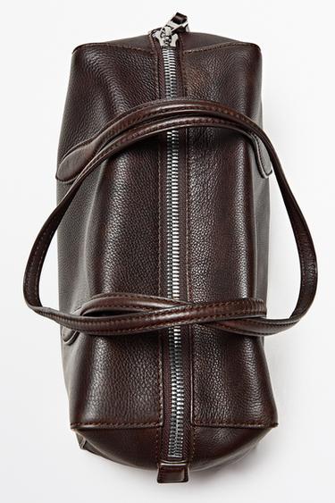 Nappa leather mini satchel — BROWN 9