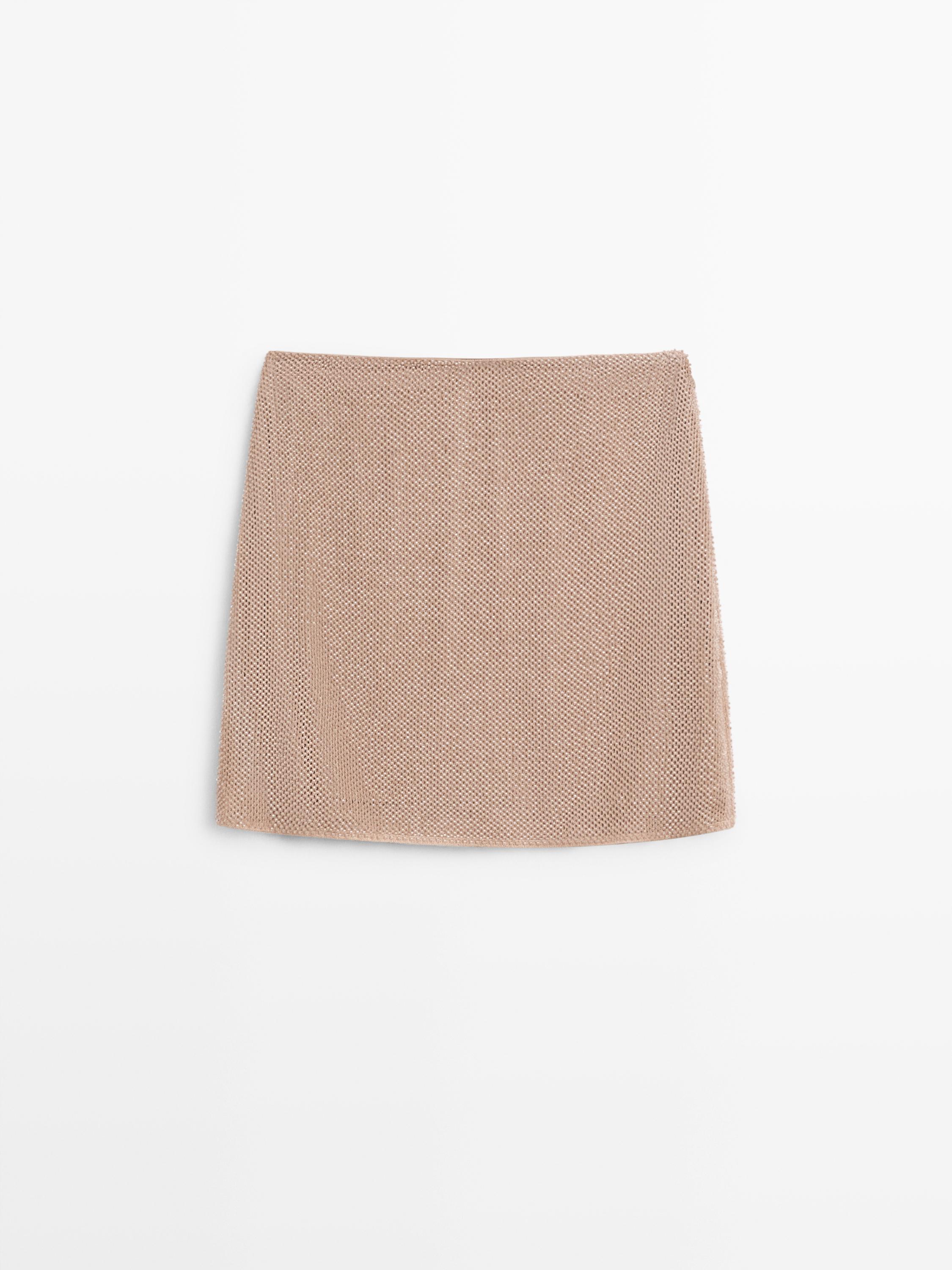 Mini skirt with rhinestone detail