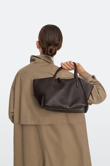 Medium nappa leather tote bag — BROWN 8