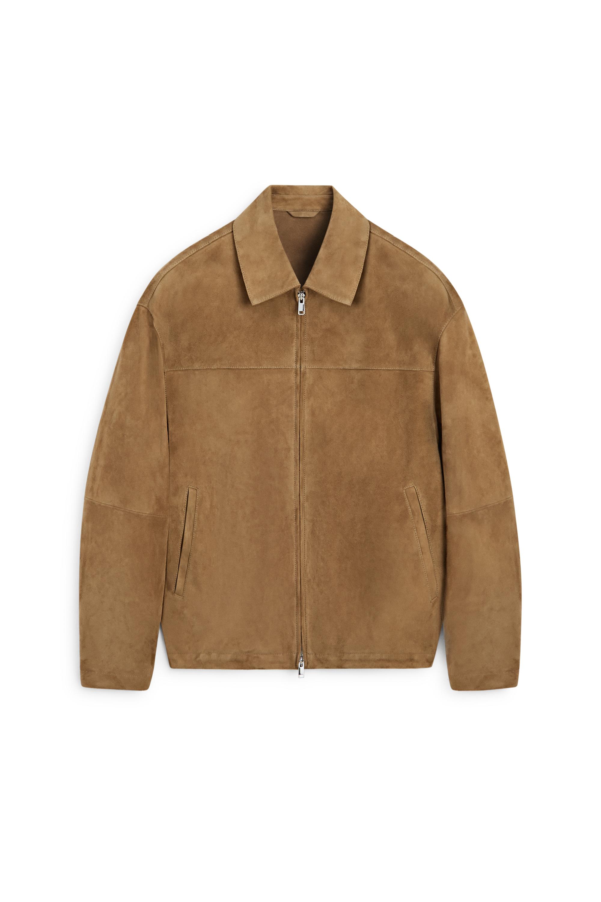 Suede leather jacket — Light Beige