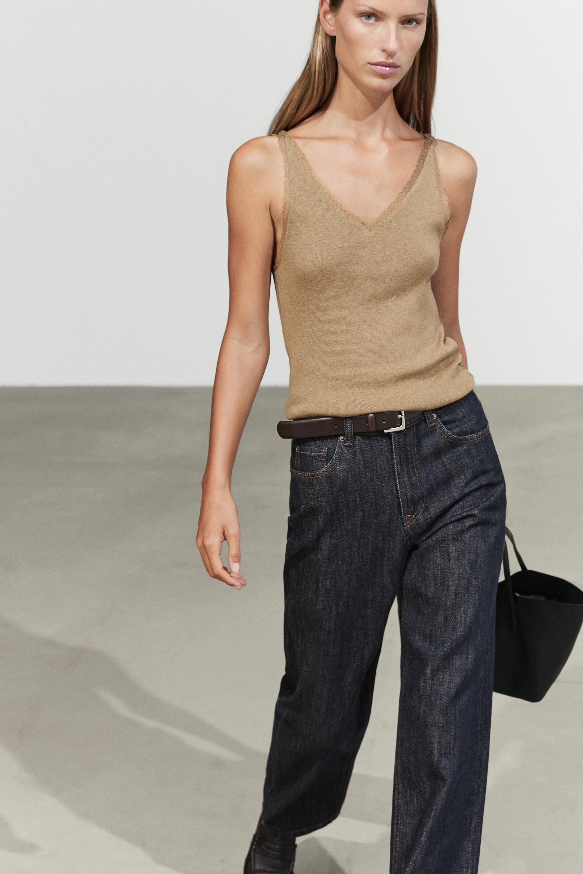 100% cotton lace detail camisole