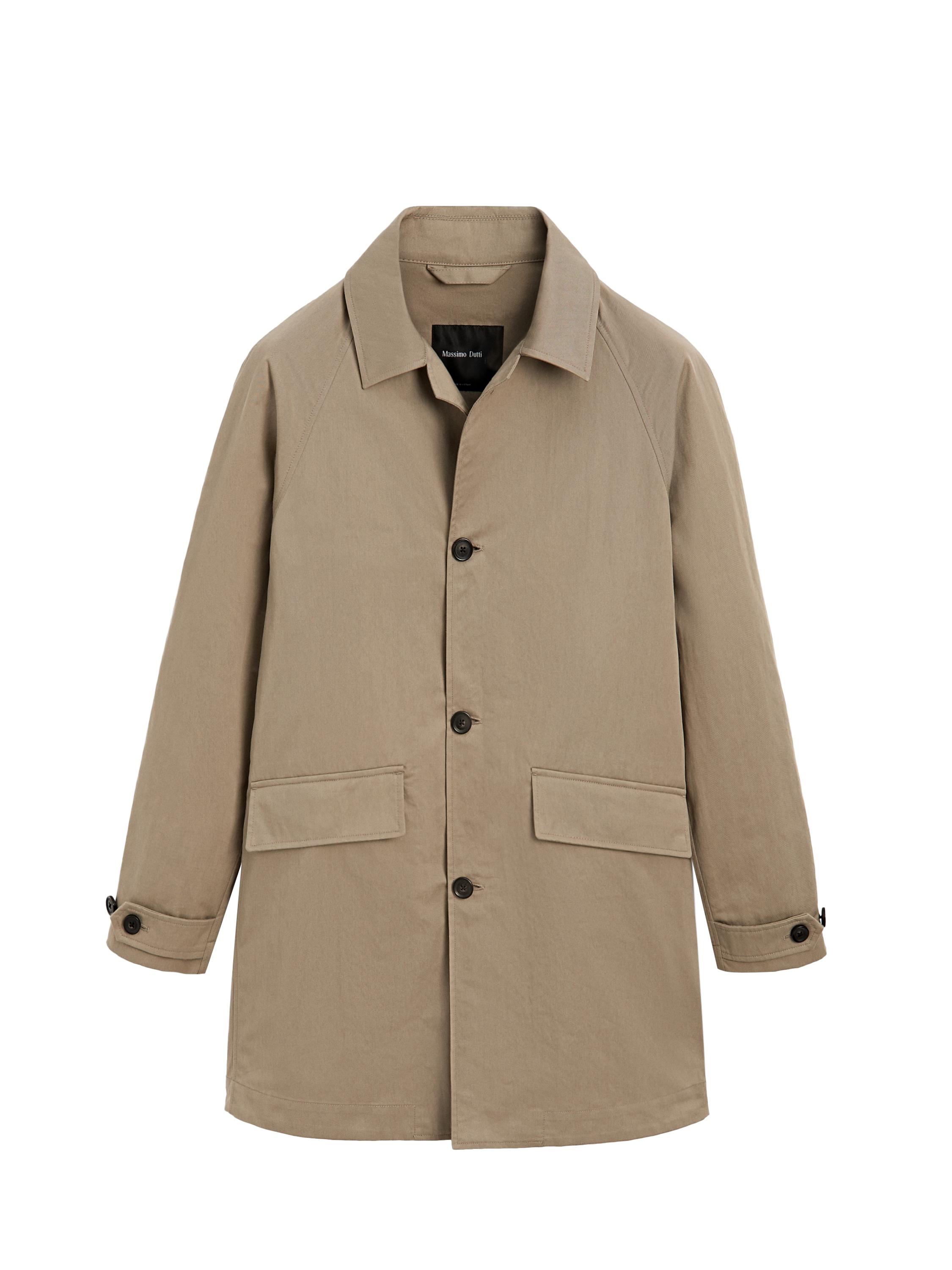Lightweight cotton blend trench coat — BEIGE