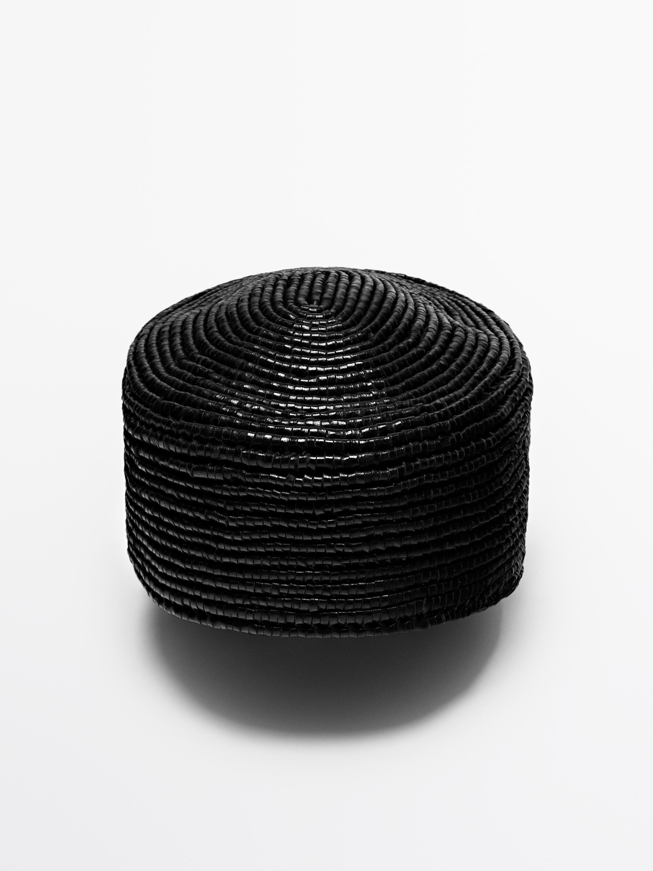 Braided nappa leather beanie