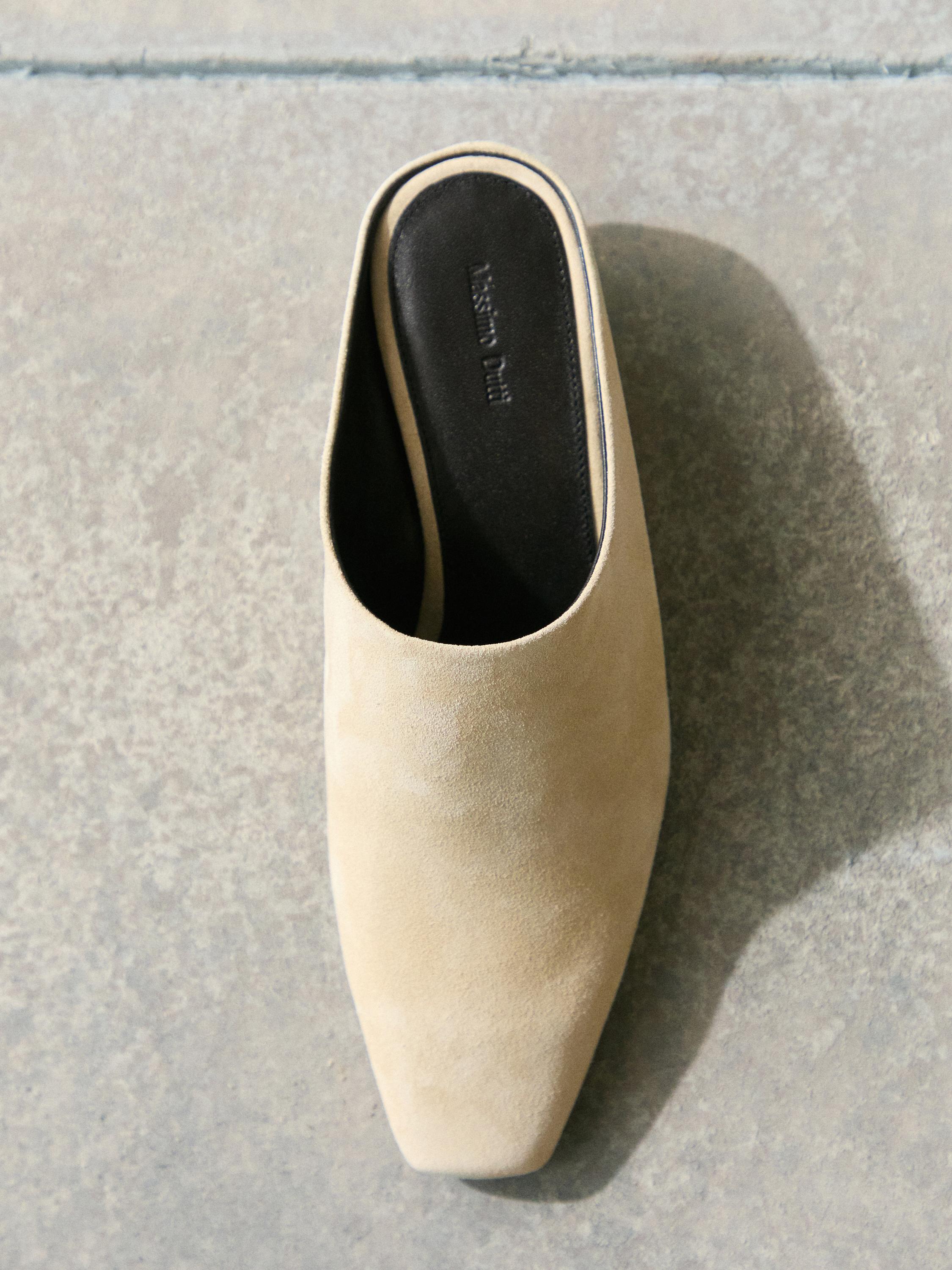 Wedge heel mules — BEIGE