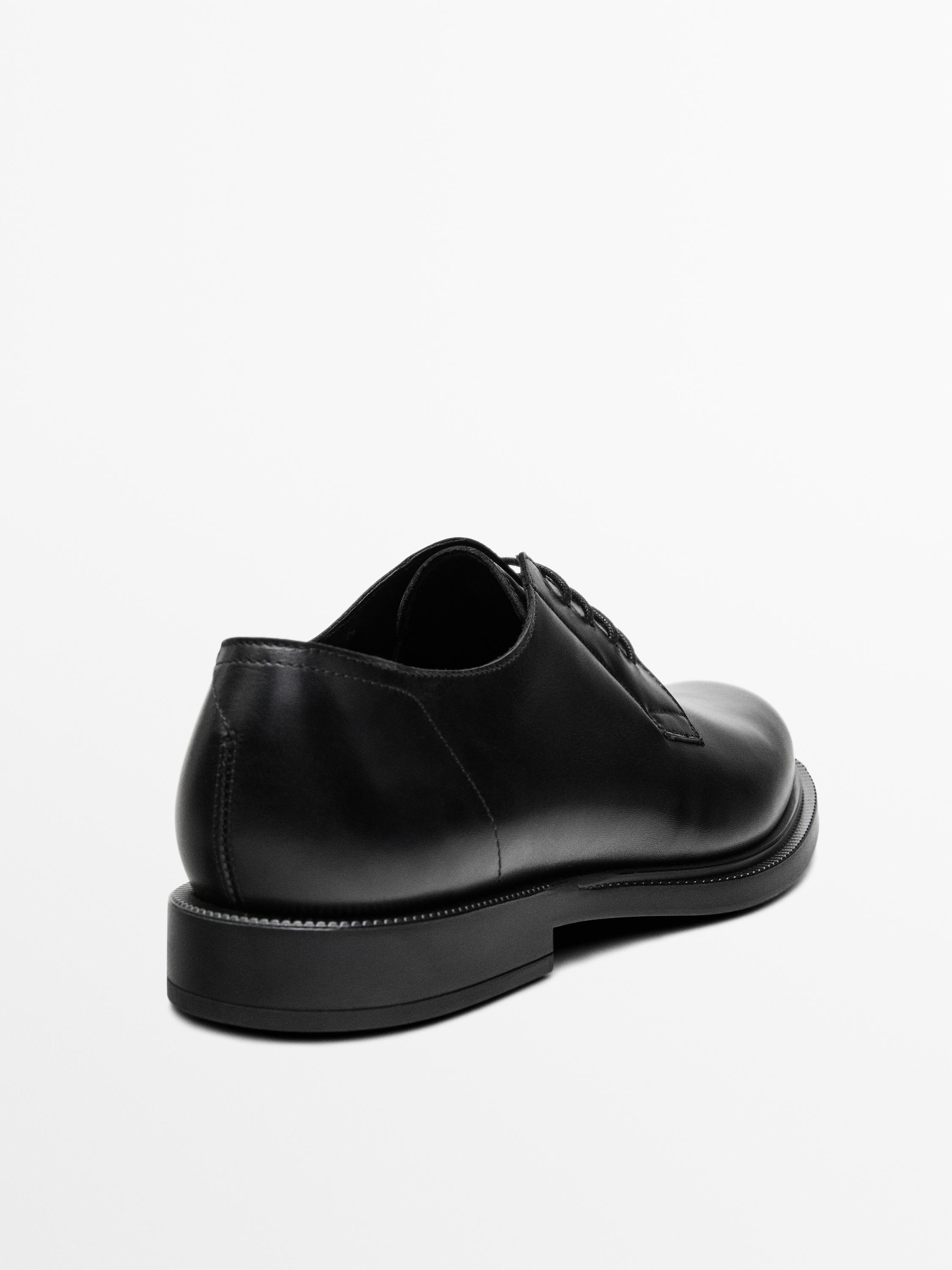 Leather derby shoes — BLACK