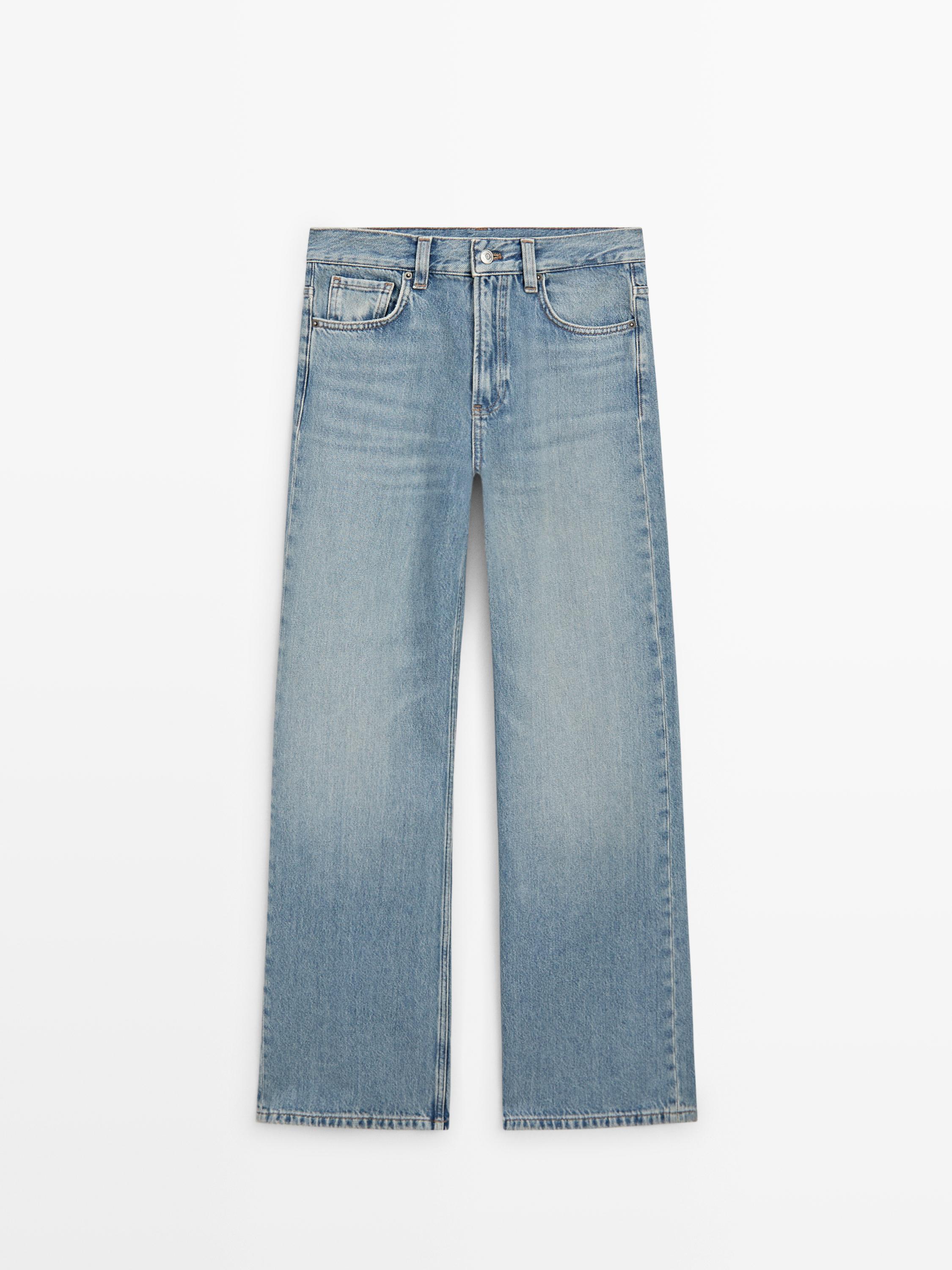 High-waist wide-leg jeans — Light Blue
